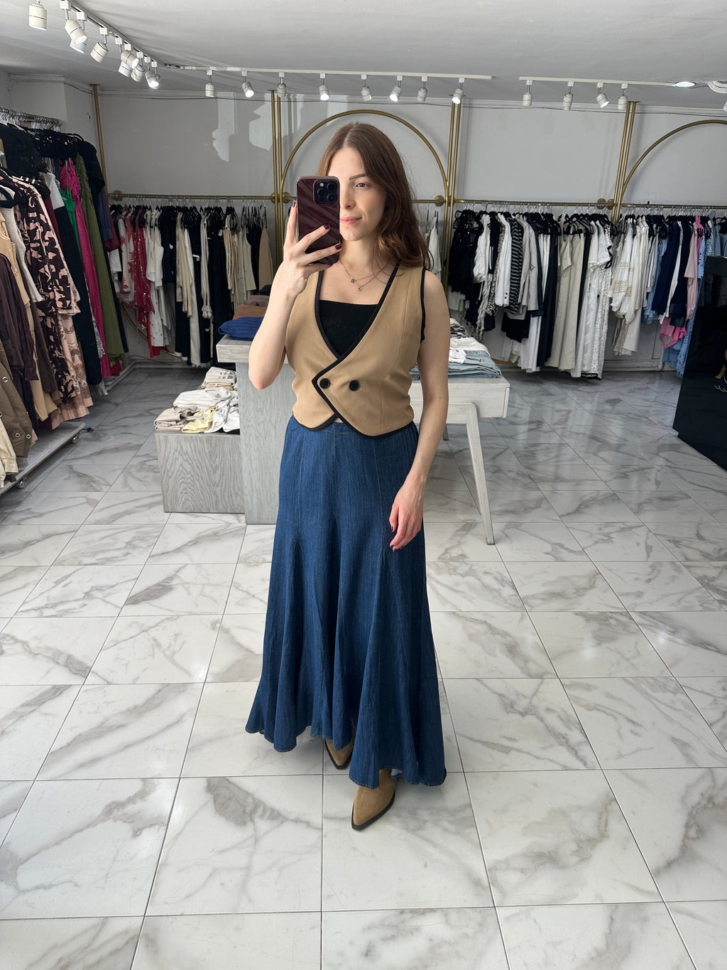 Falda denim