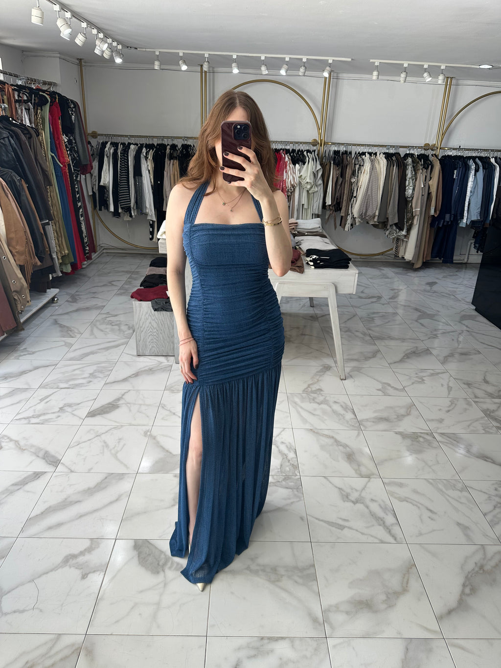Vestido mesh azul