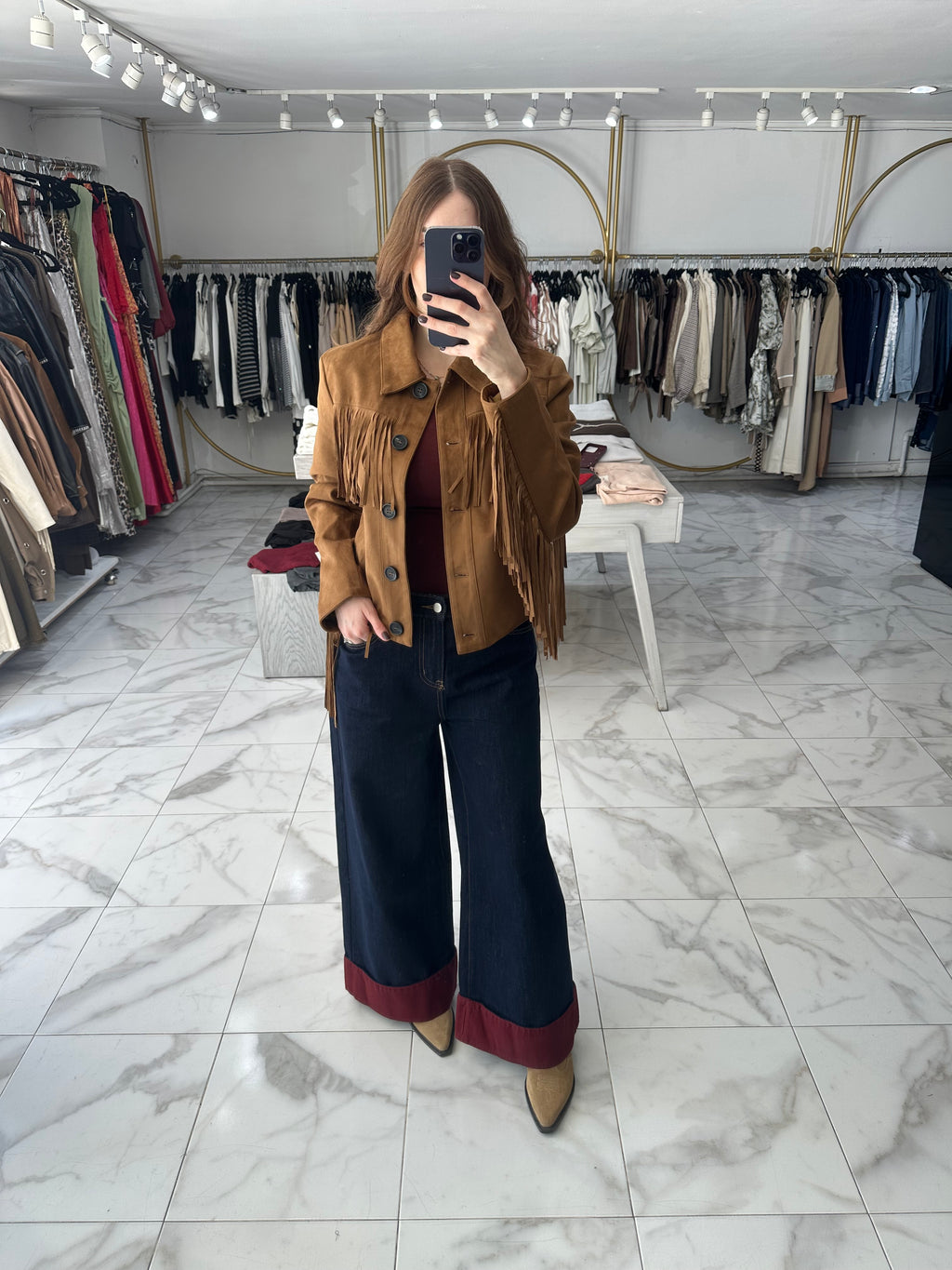 Jeans dobles vino