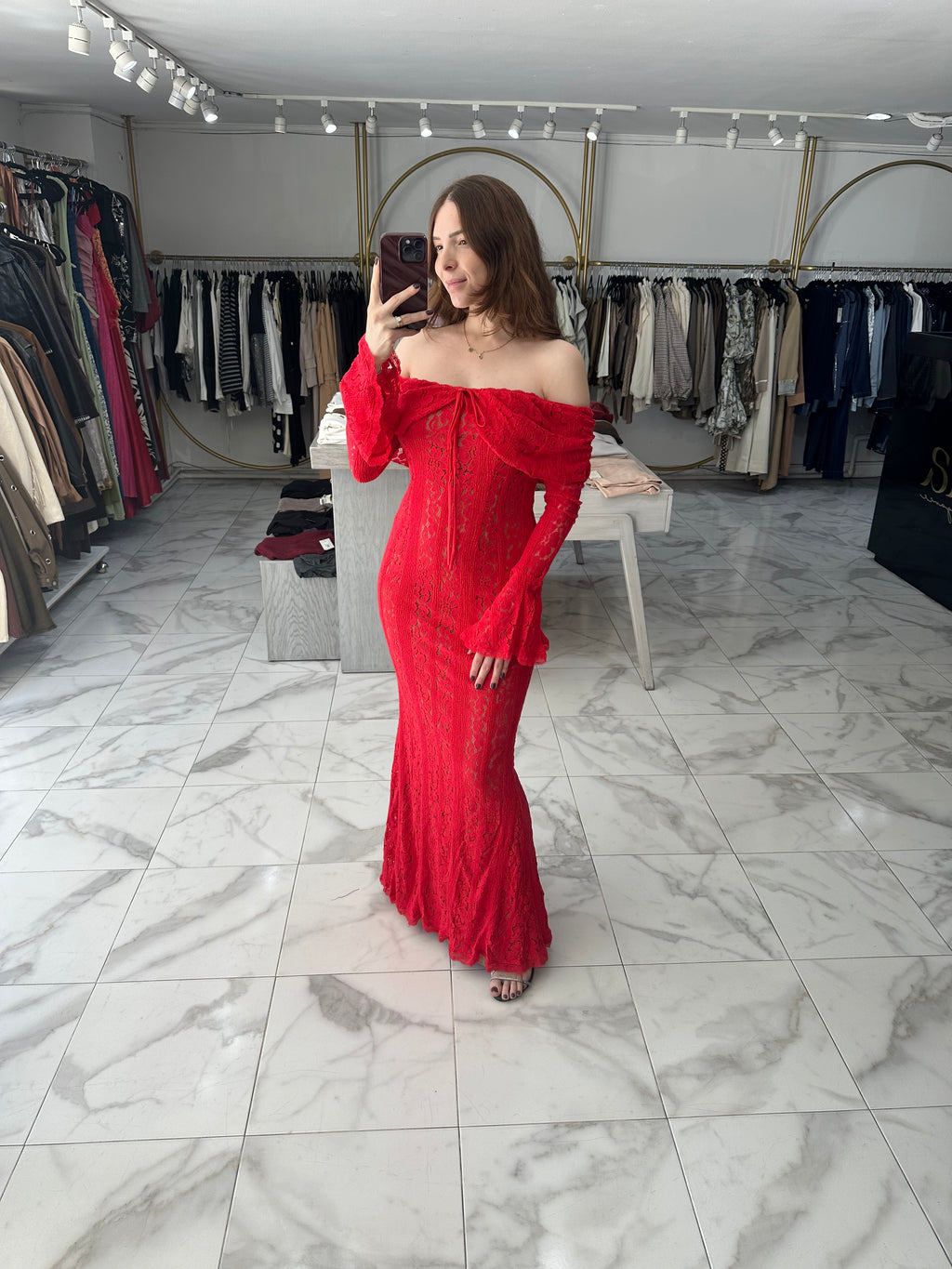 Vestido rojo encaje