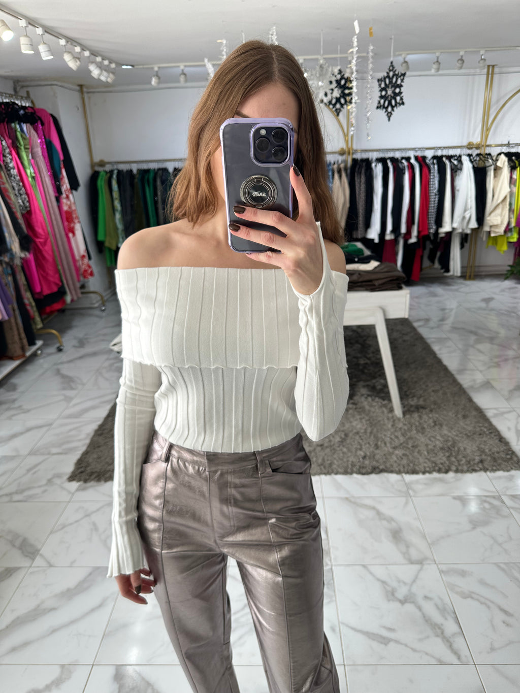 Suéter blanco strapless