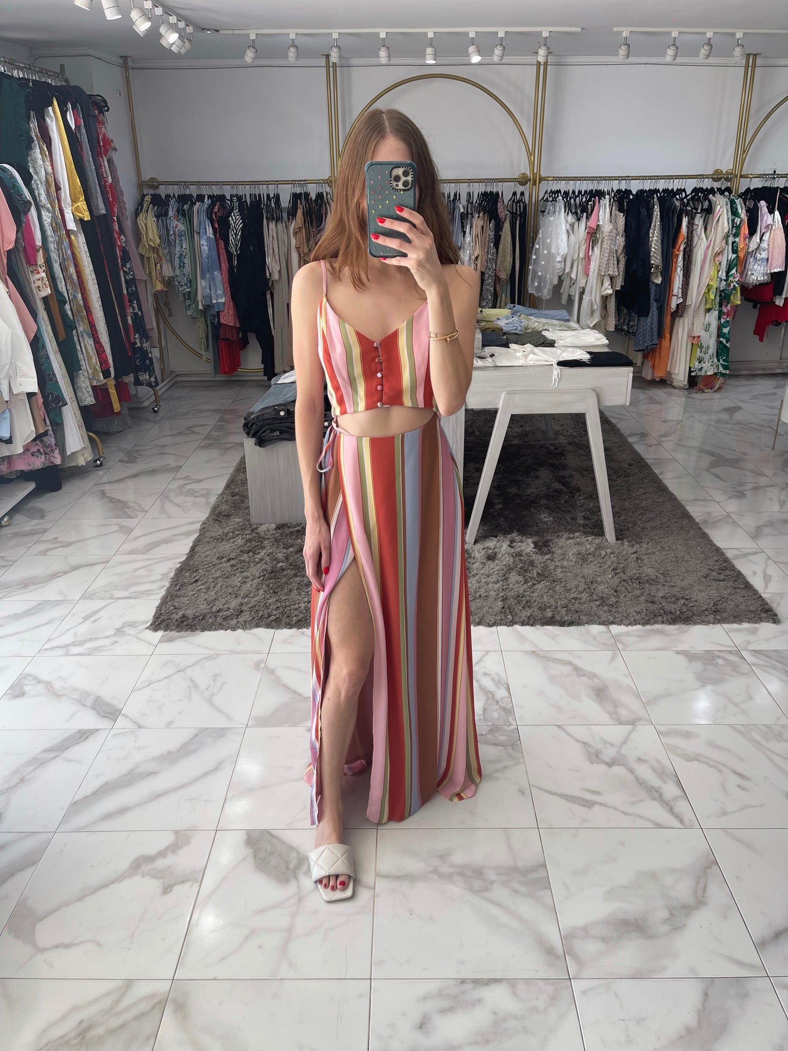 Vestido largo de colores