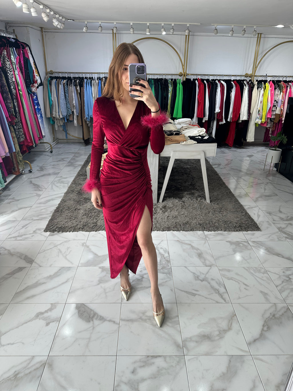 Vestido terciopelo rojo