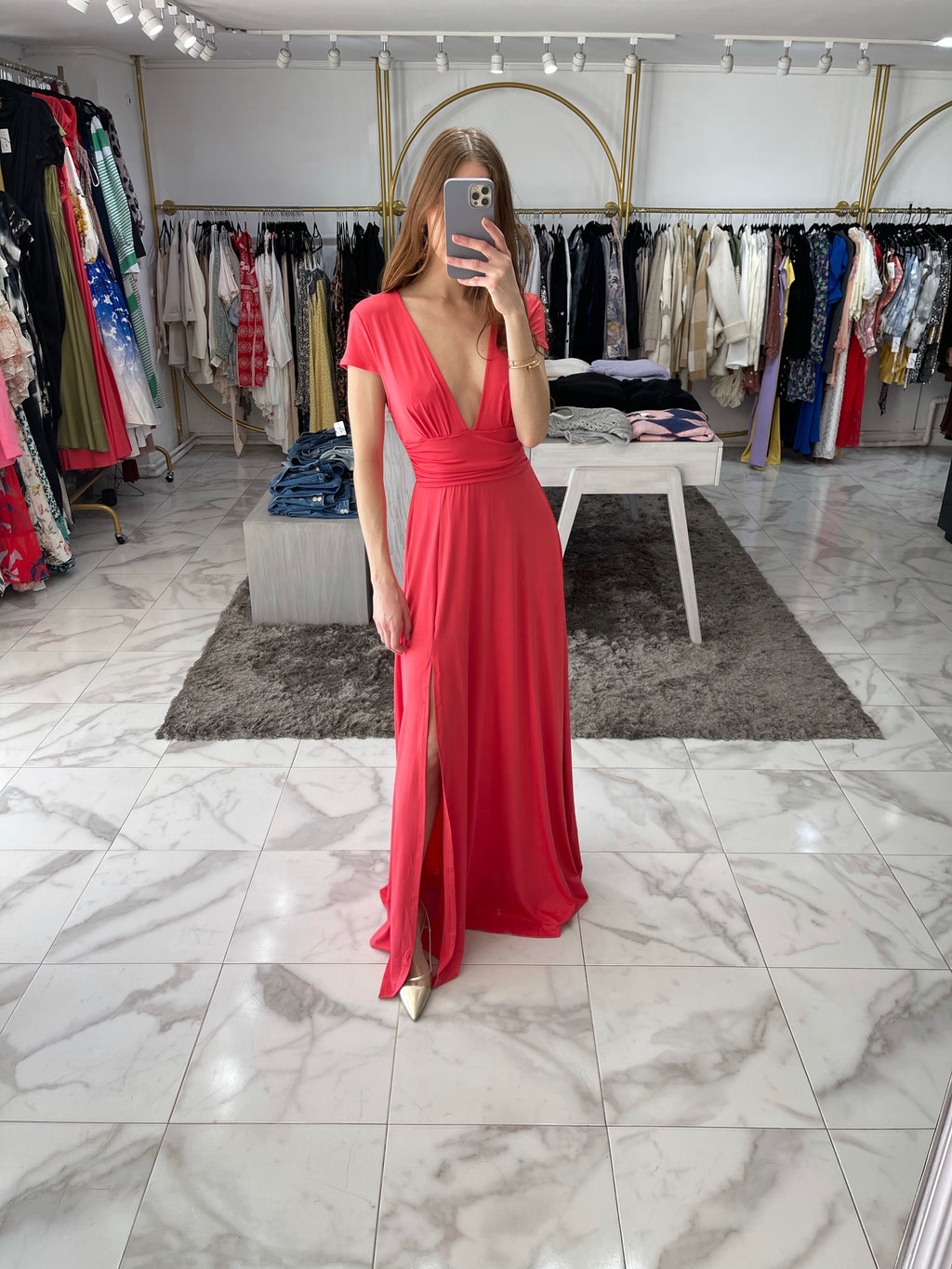 Vestido liso rojo