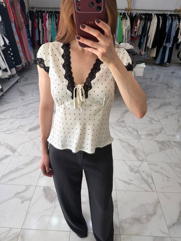 Blusa satin polka