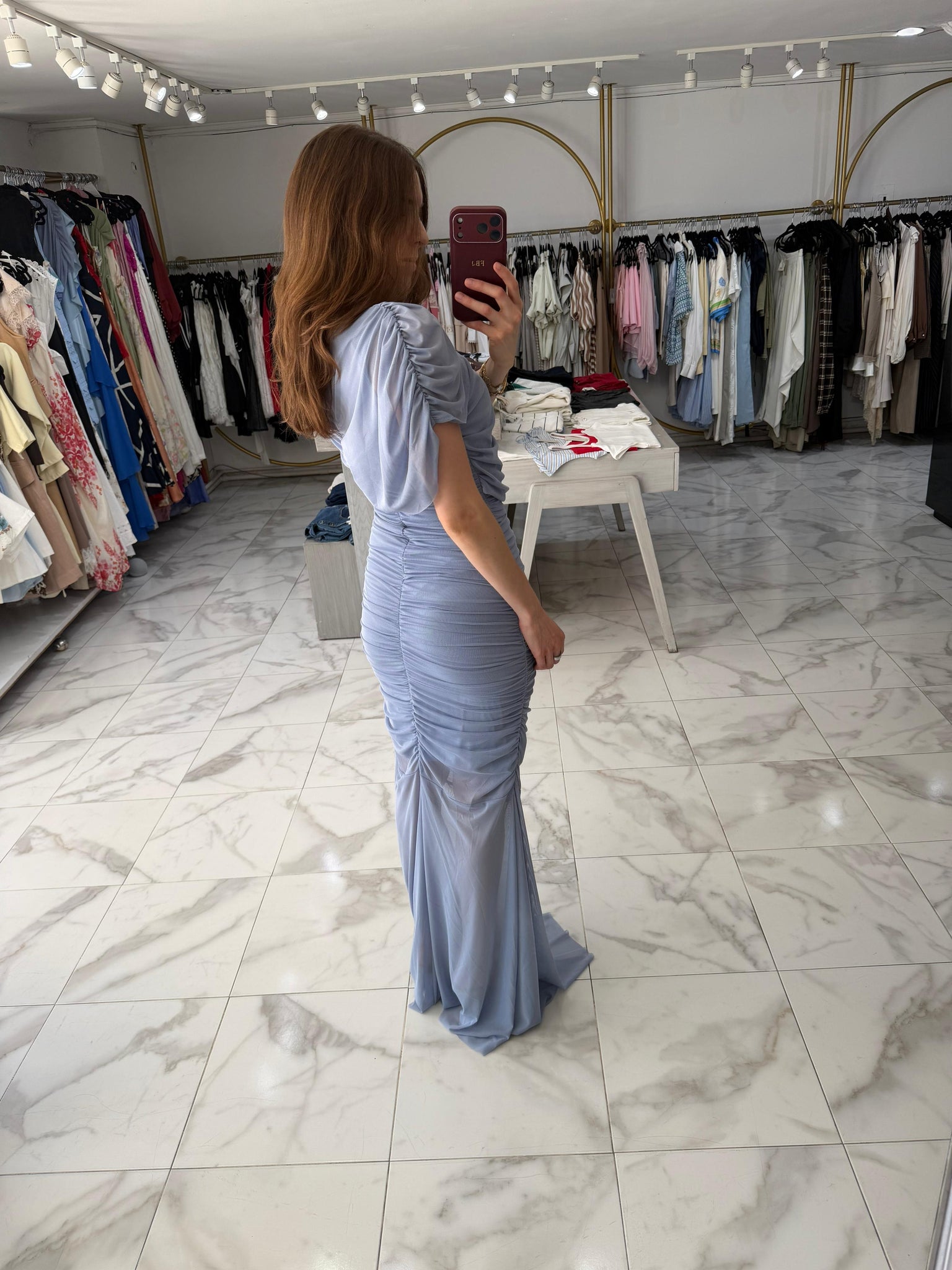 Vestido largo azul