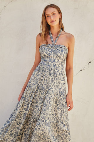 Vestido estampado azul