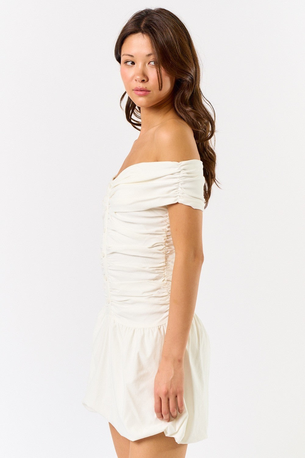Vestido blanco plisado
