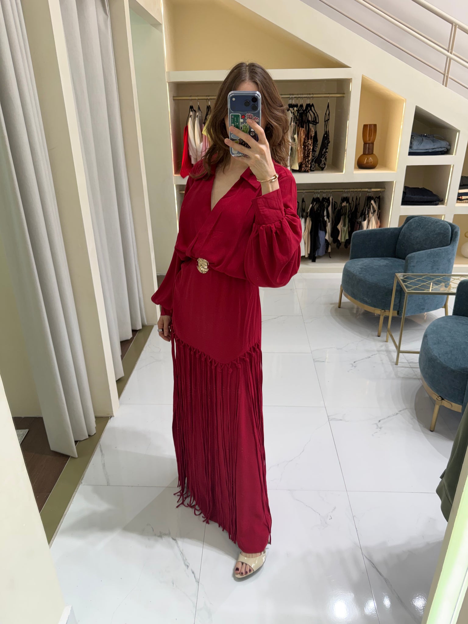 Vestido rojo tiras
