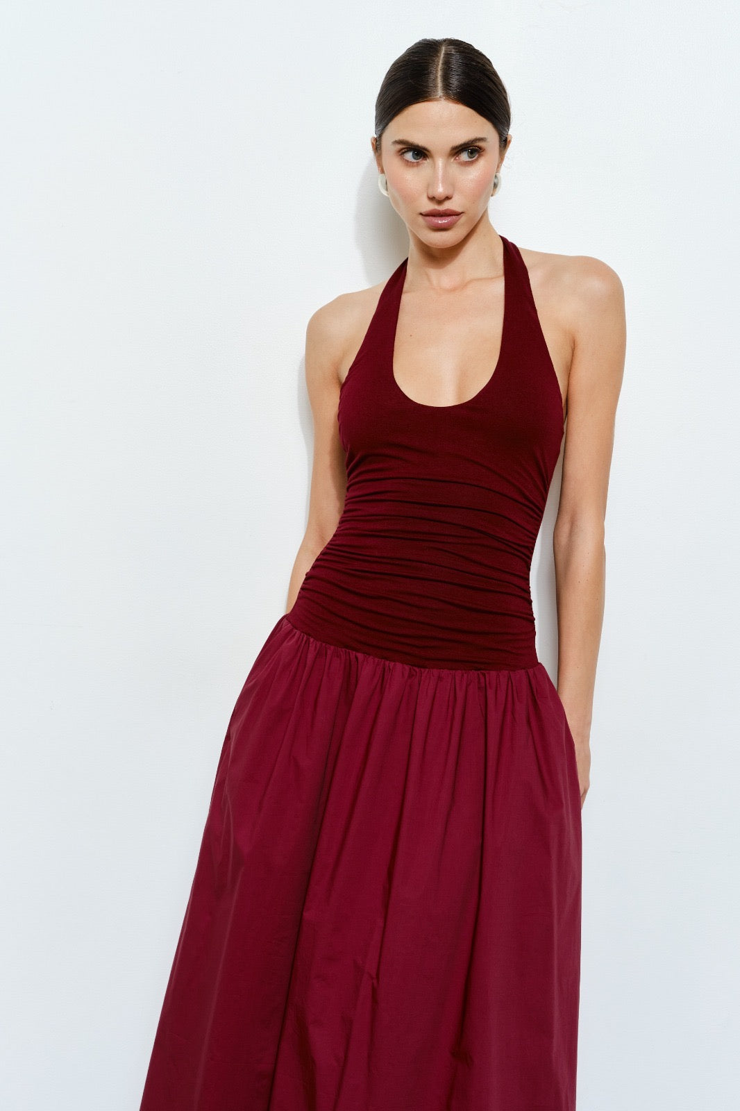 Vestido vino midi