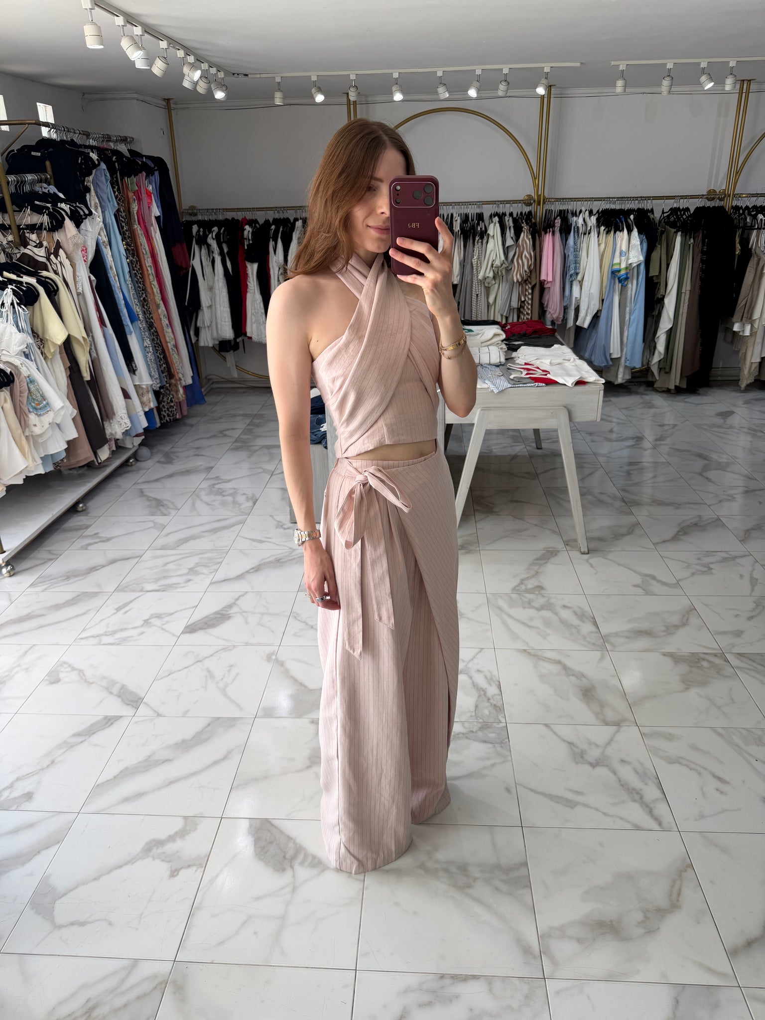 Blusa Halter rosa