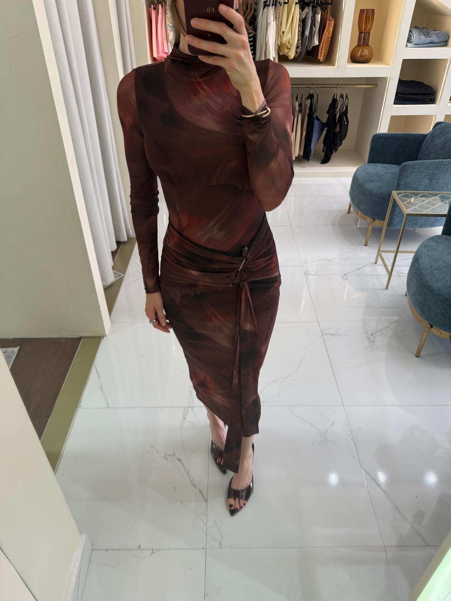 Vestido mesh midi