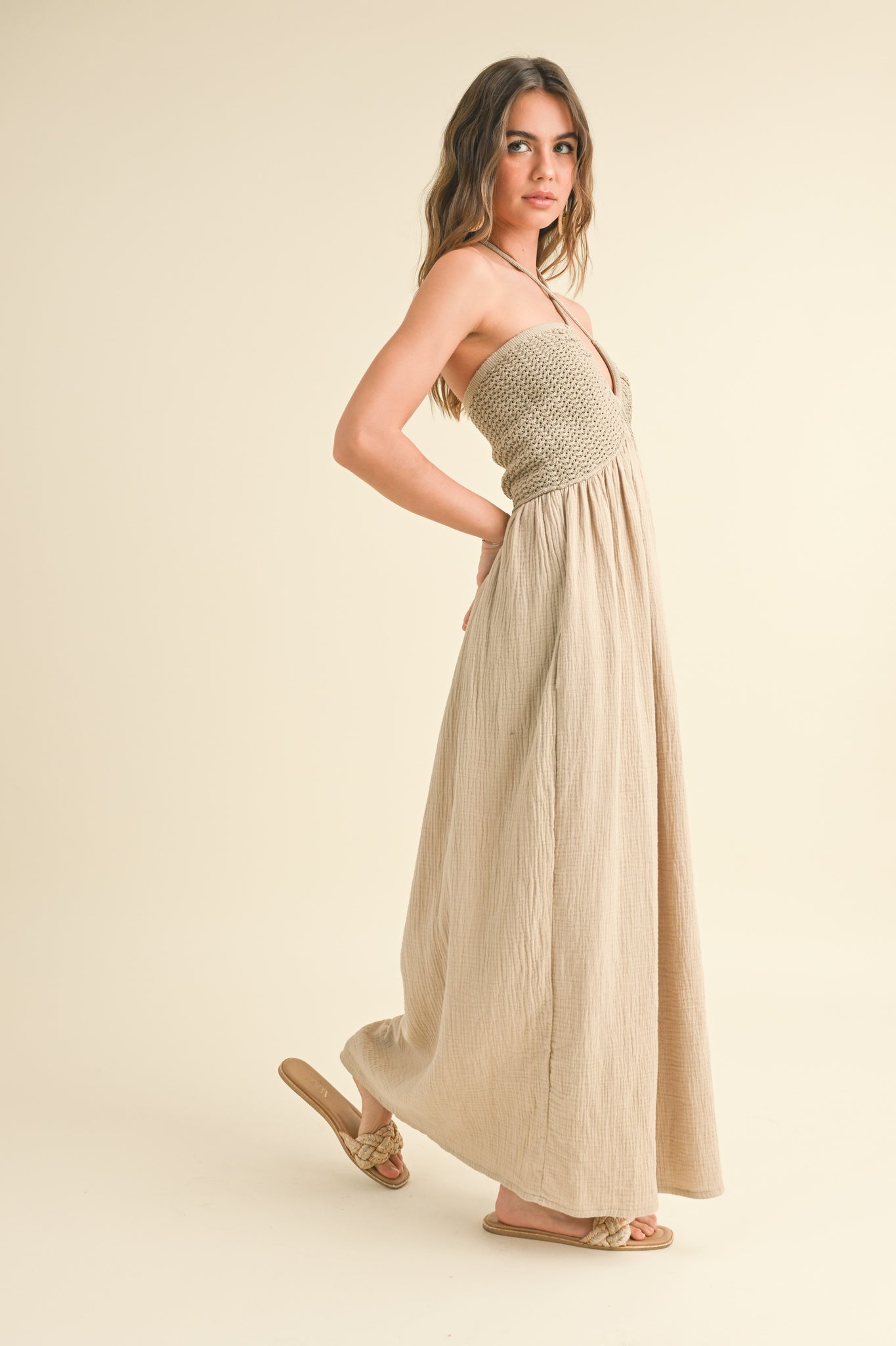 Vestido beige