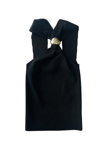 Blusa Halter detalle dorado