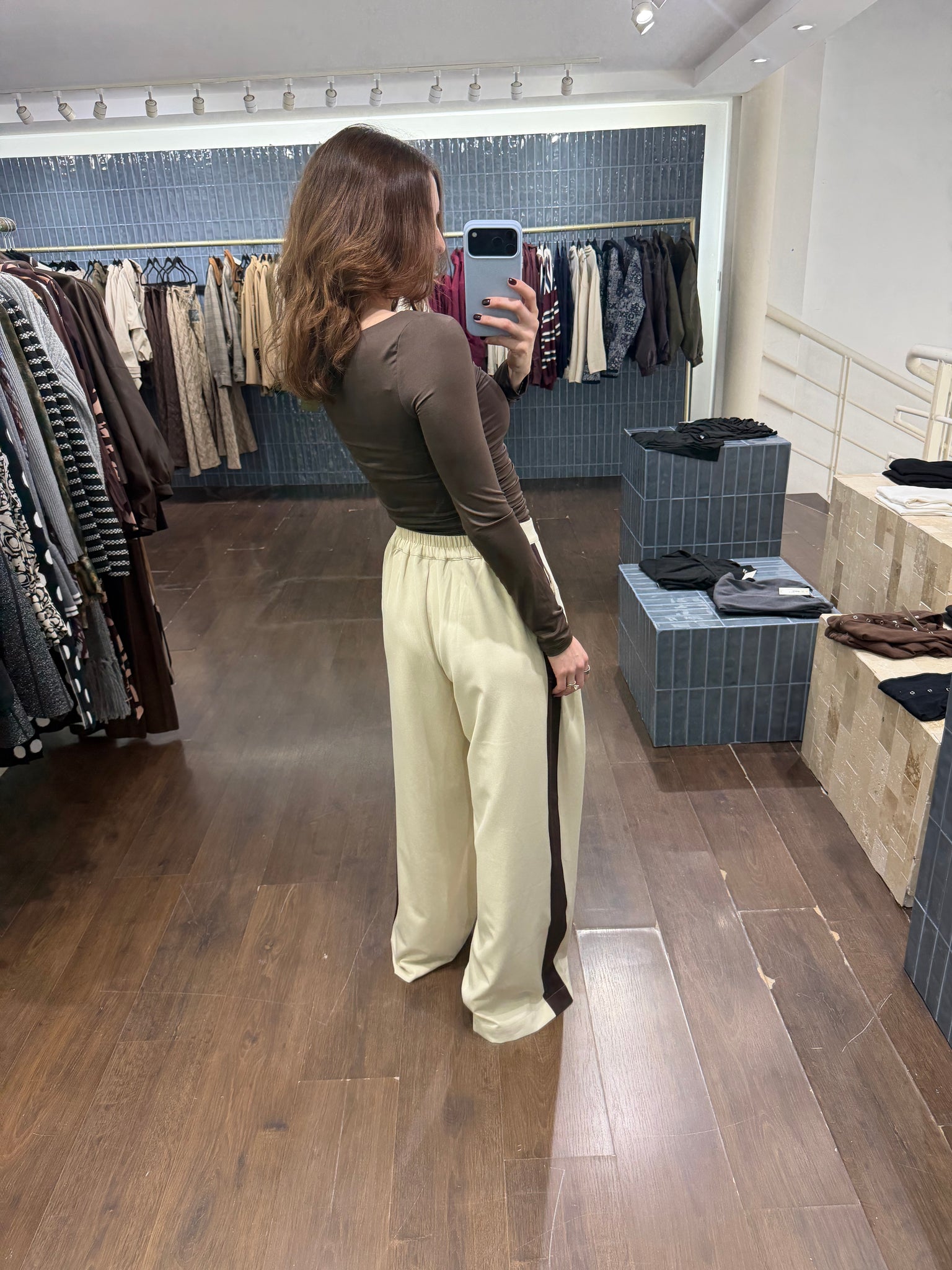Pantalón raya café