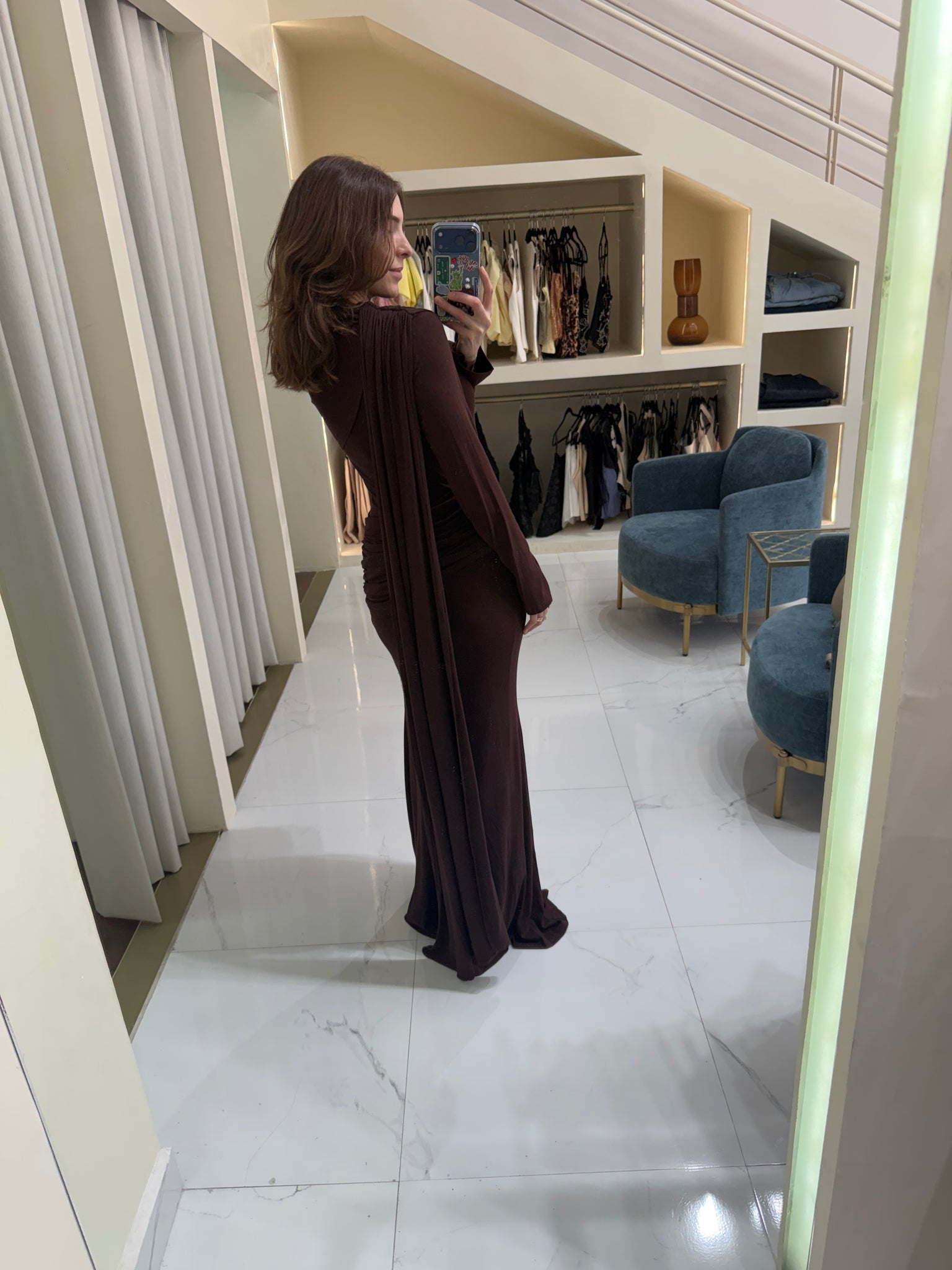 Vestido café