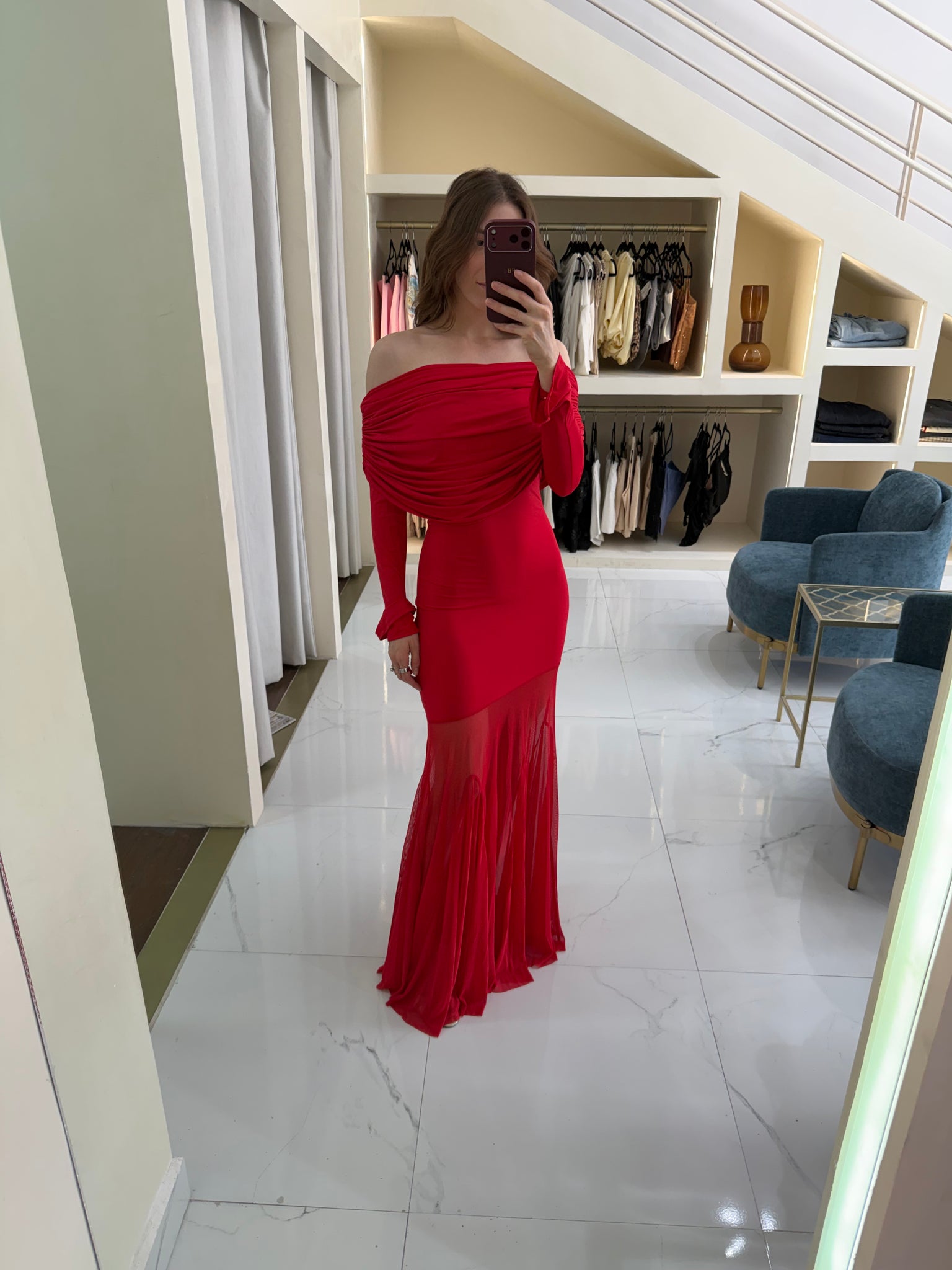 Vestido rojo strapless