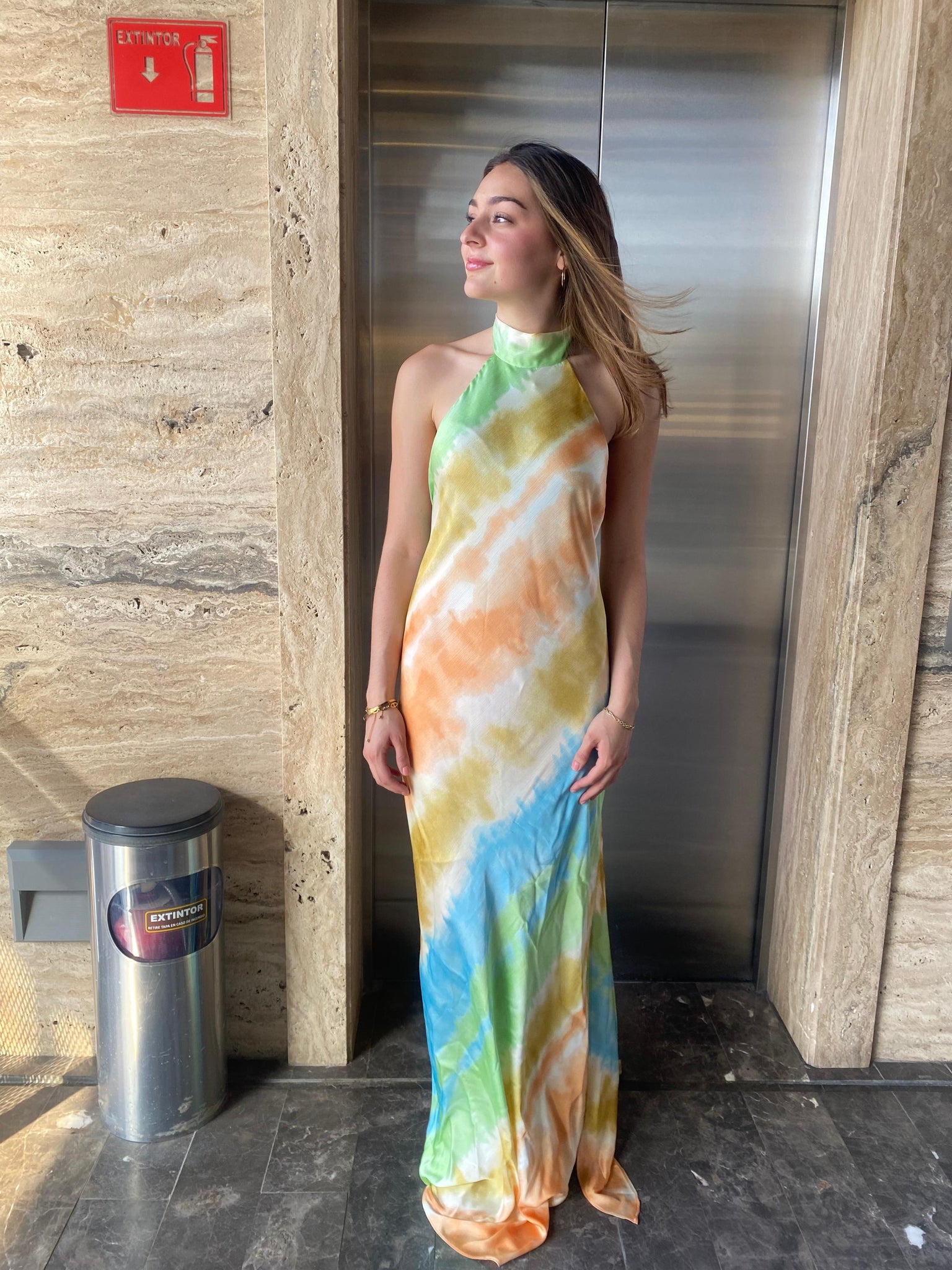 Vestido de colores halter