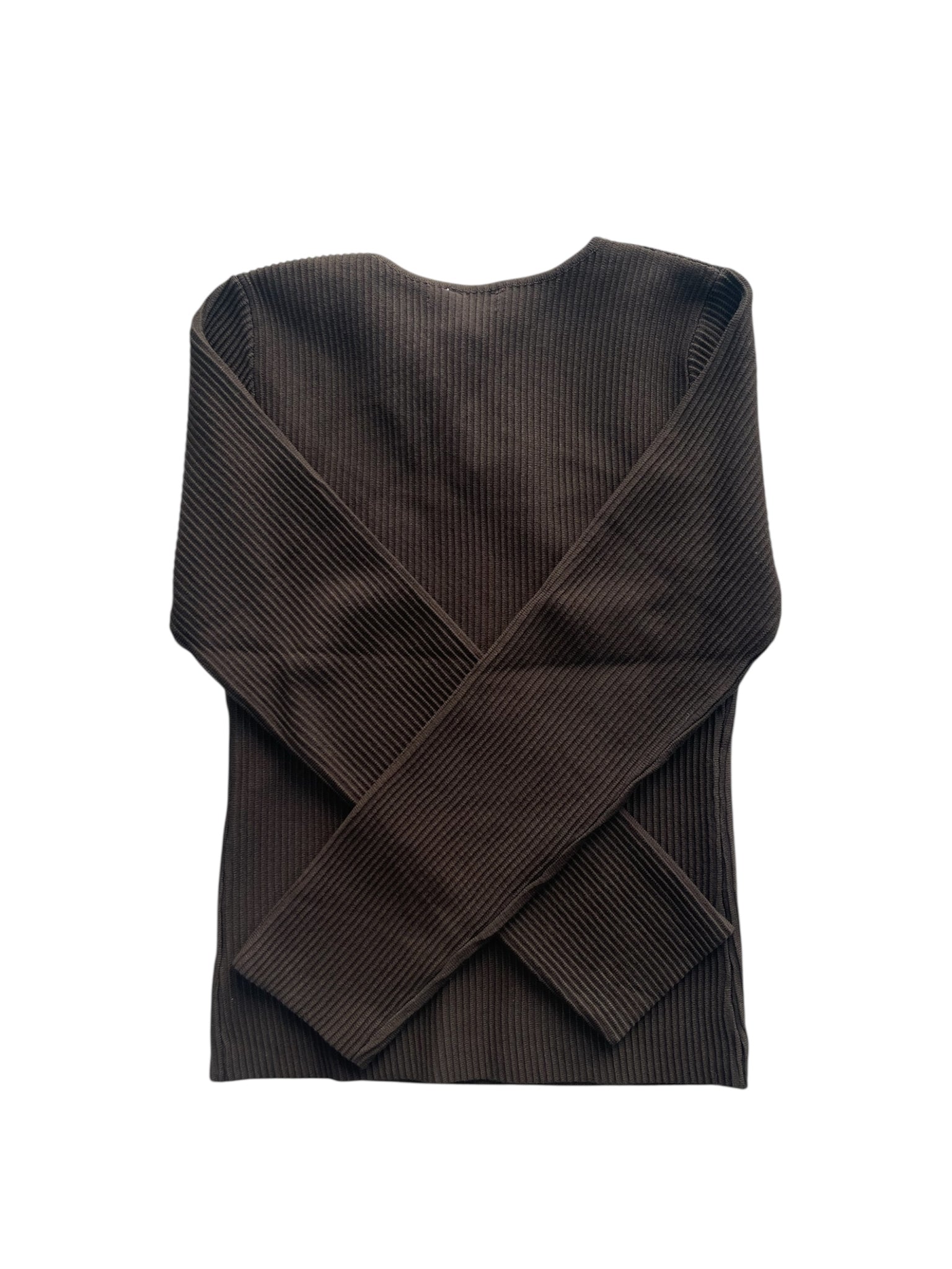 Blusa manga larga acanalada