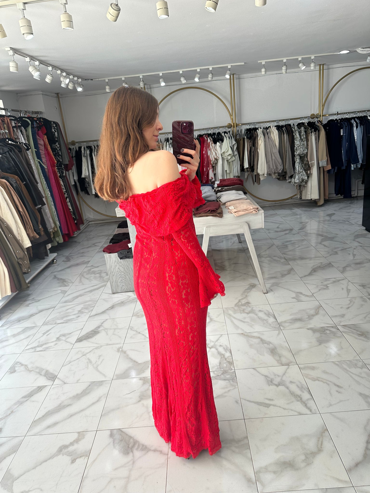 Vestido rojo encaje