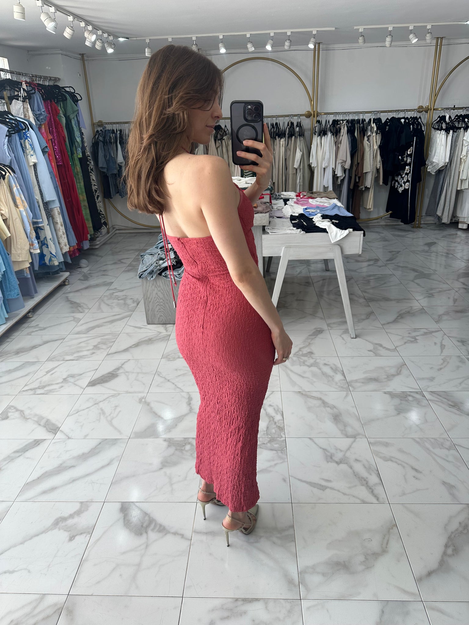 Vestido terracota midi