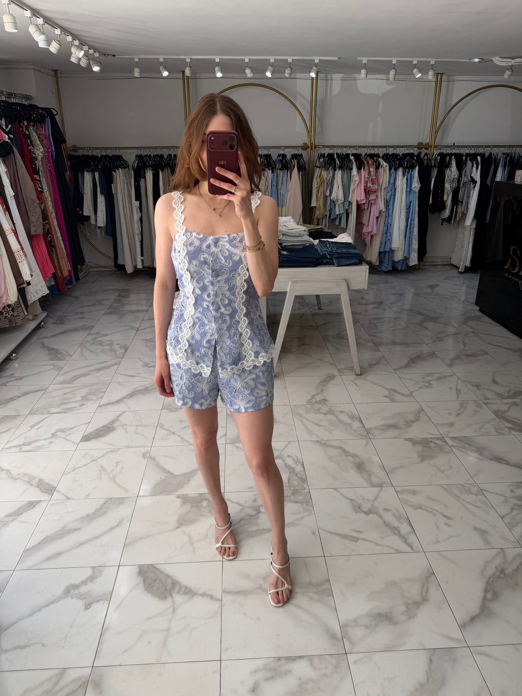 Conjunto azul encaje