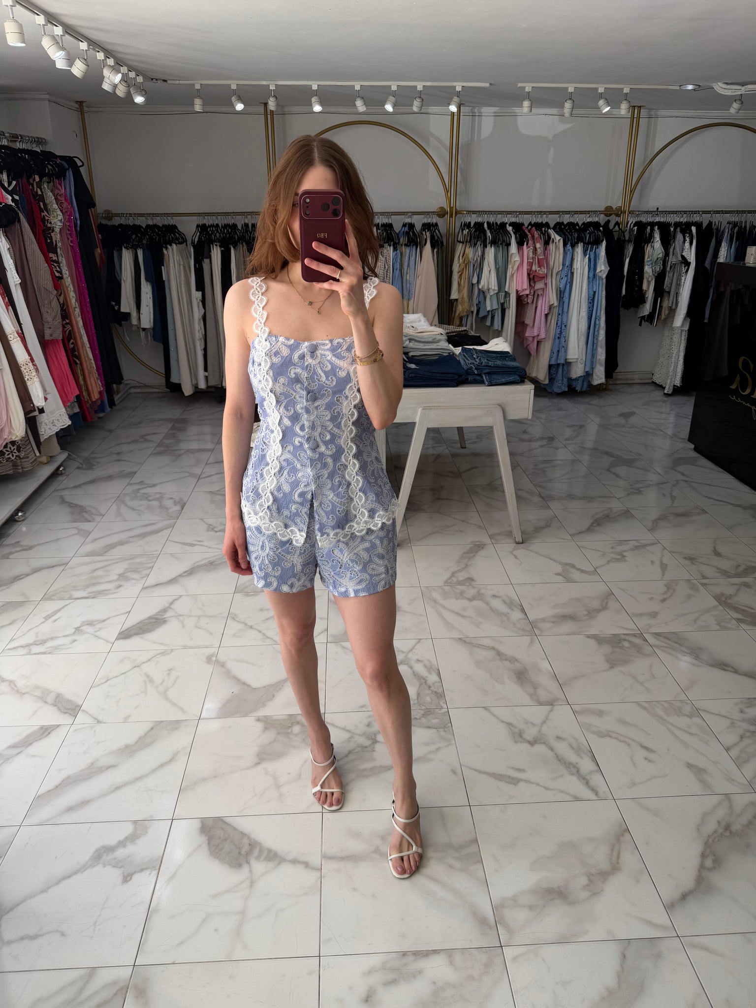 Conjunto azul encaje