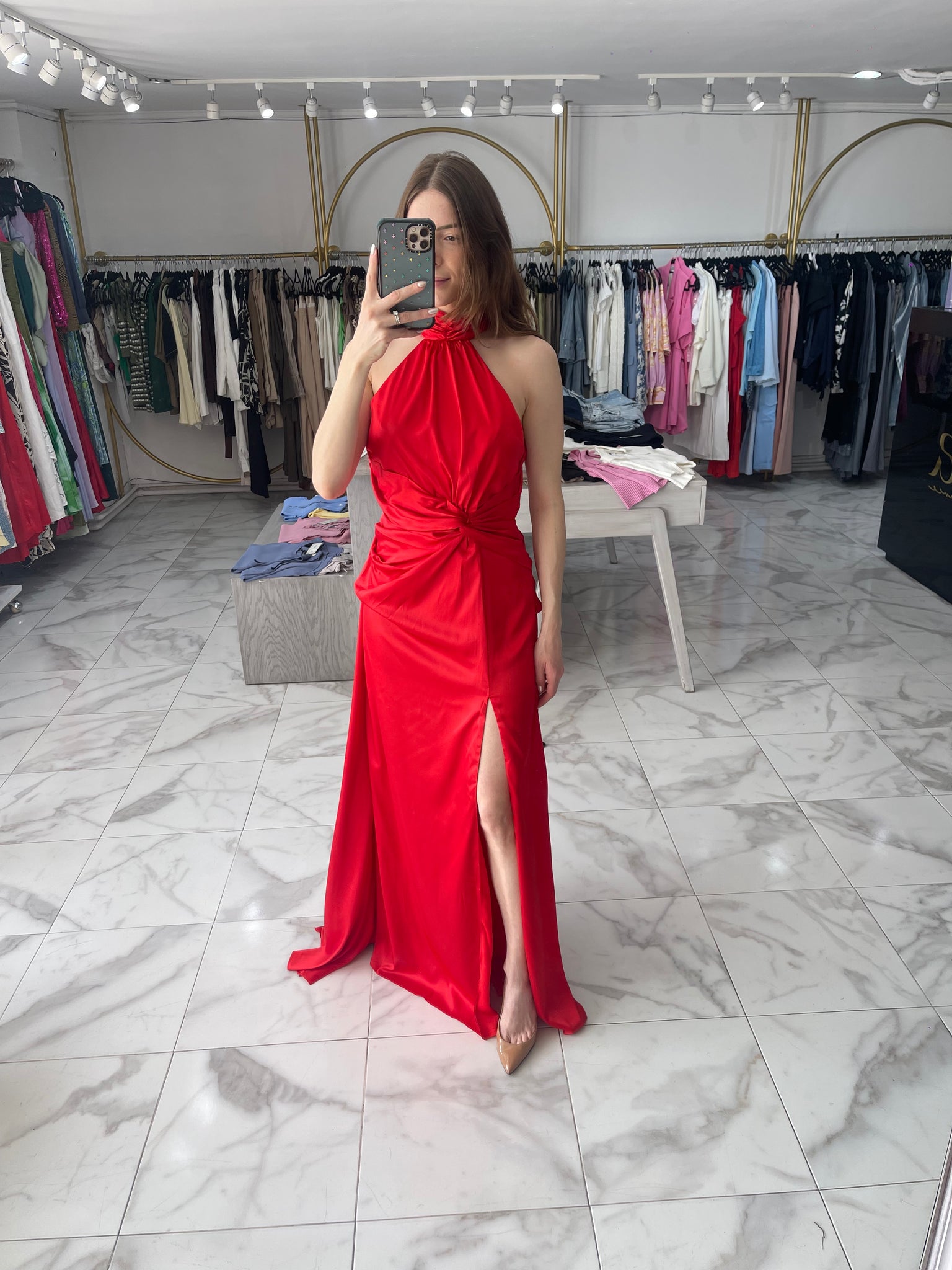 Vestido halter rojo