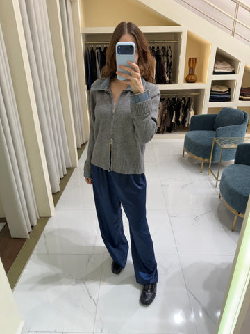 Suéter gris zipper