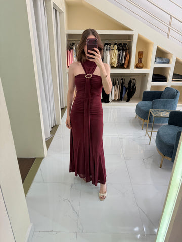 Vestido vino mesh