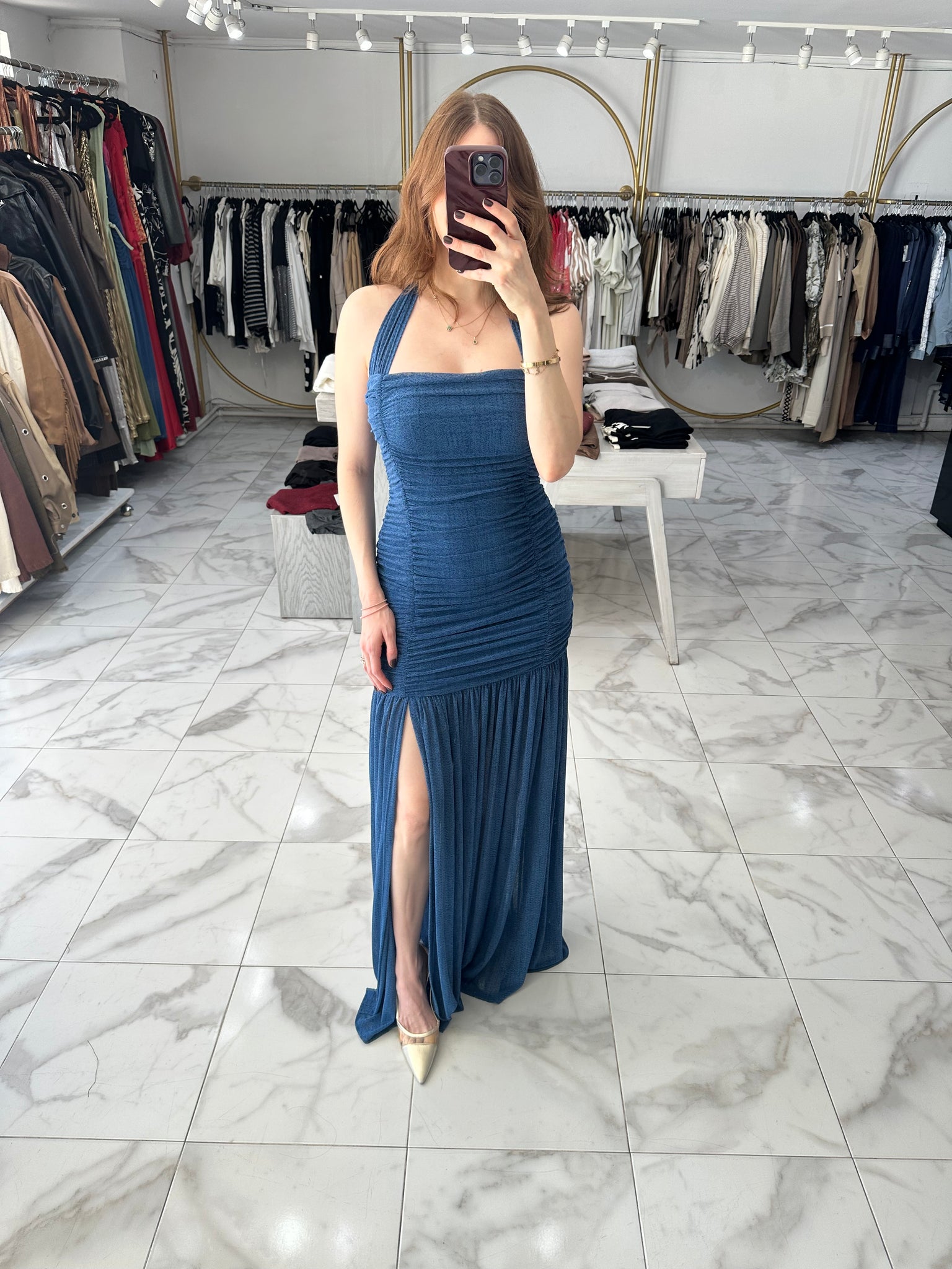 Vestido mesh azul