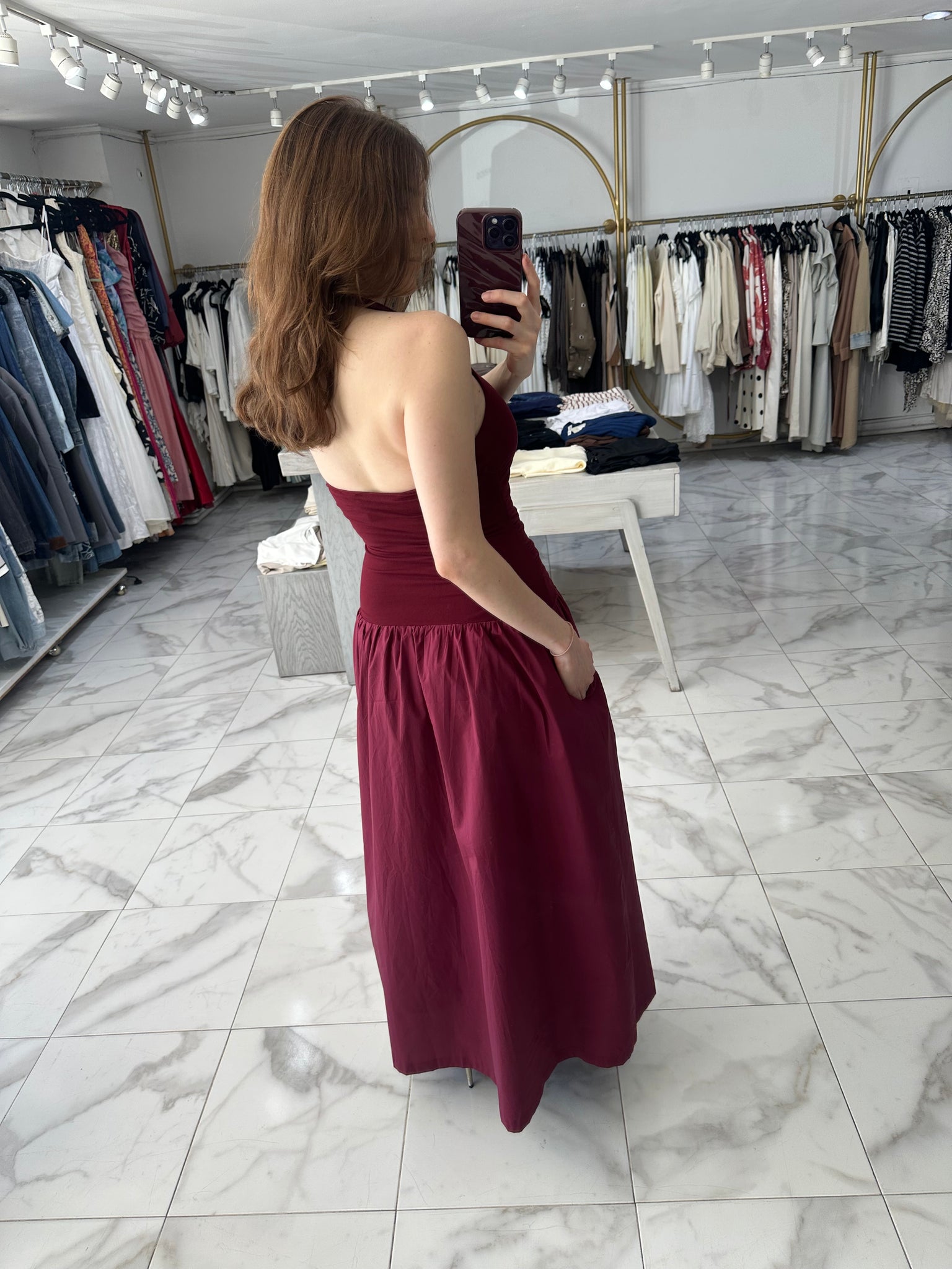 Vestido vino midi