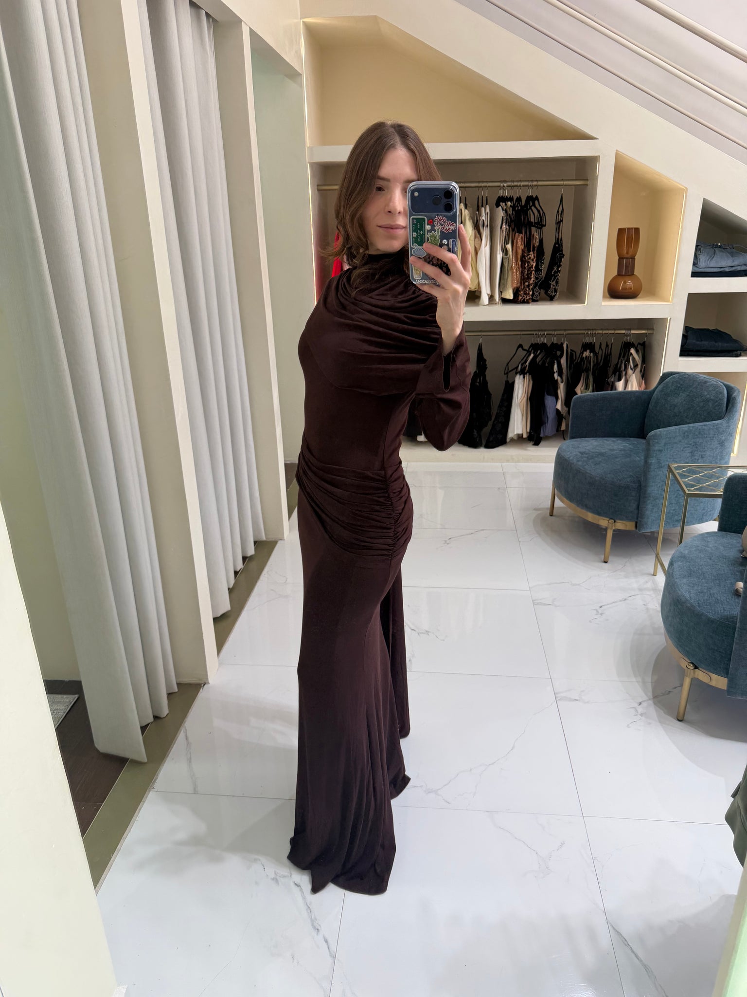Vestido café