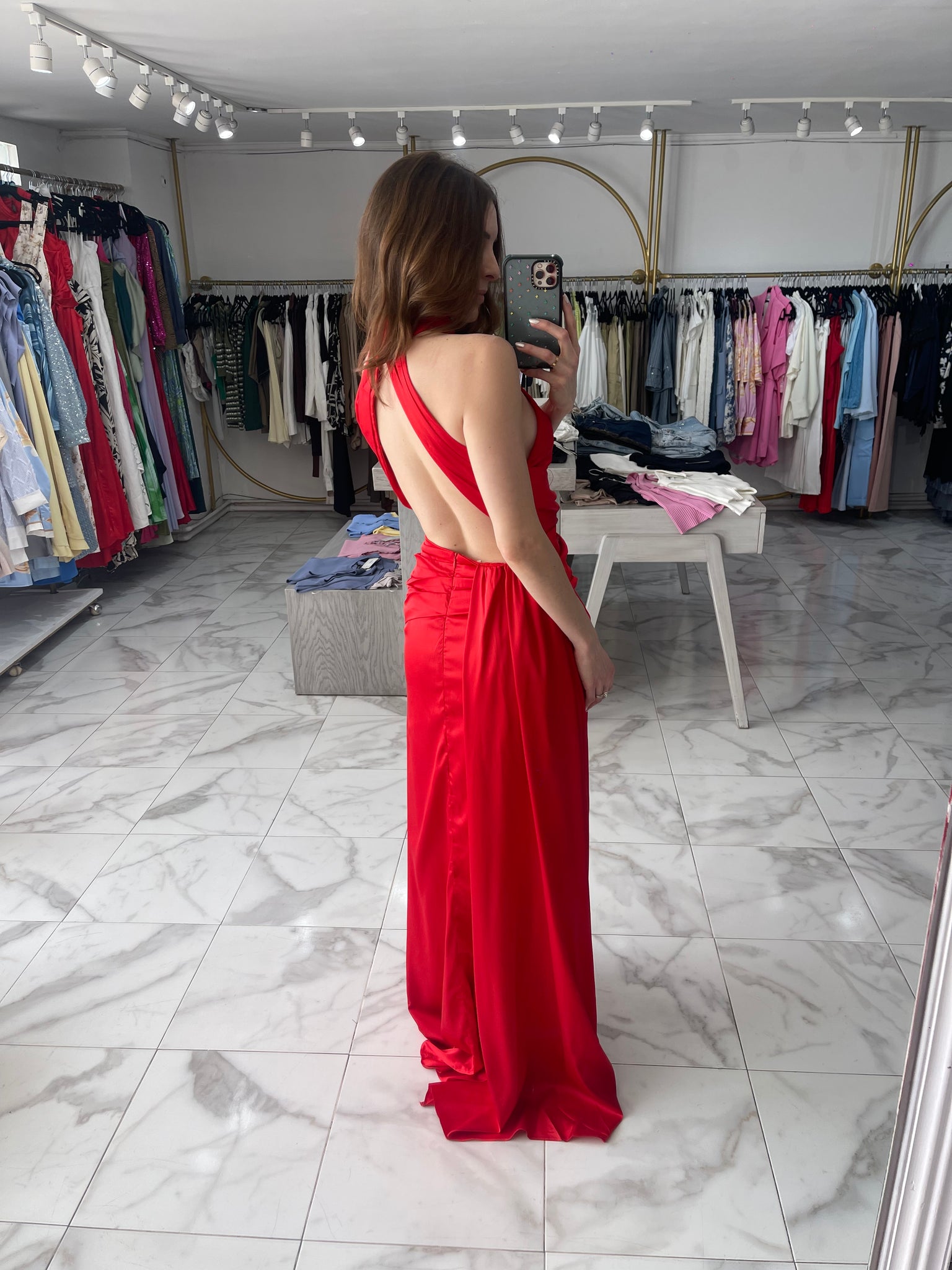 Vestido halter rojo