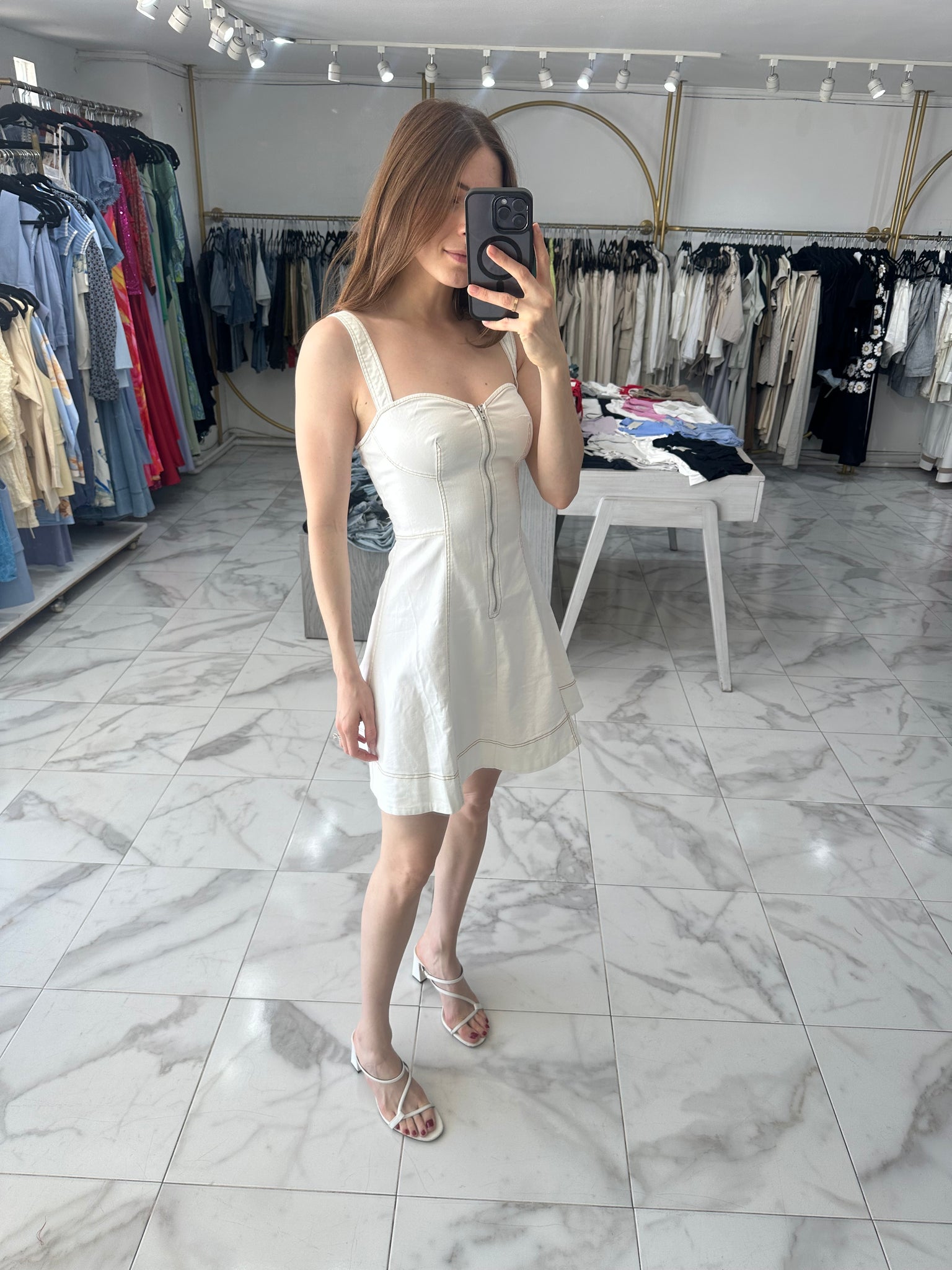 Vestido denim blanco