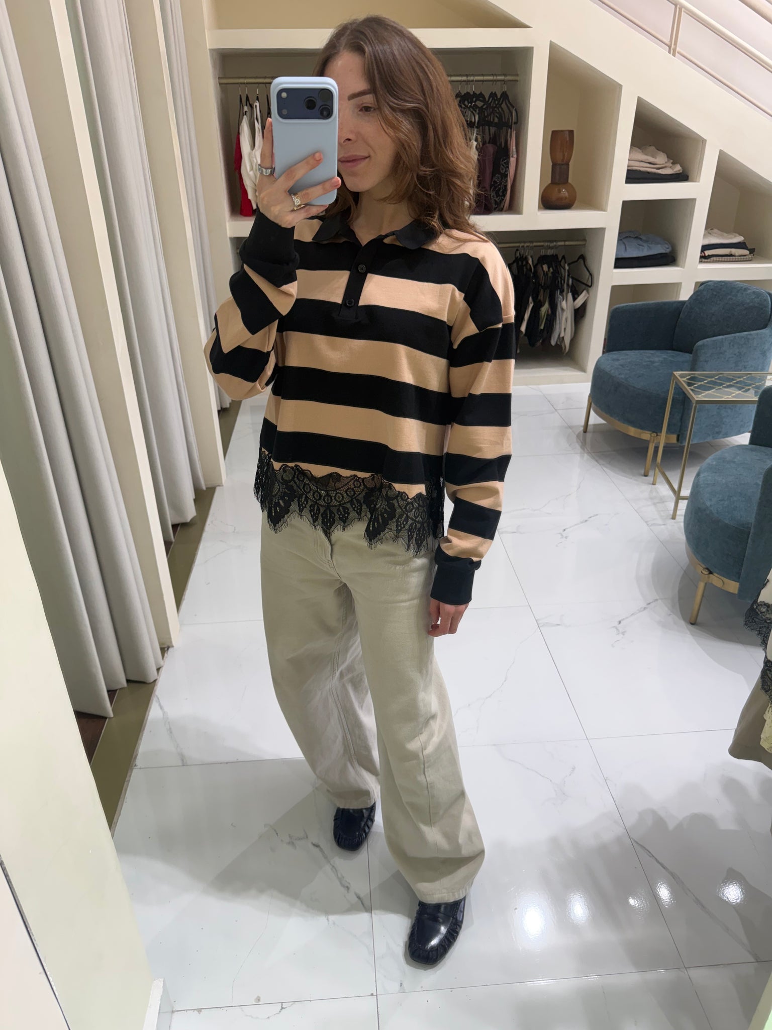 Camisa polo encaje