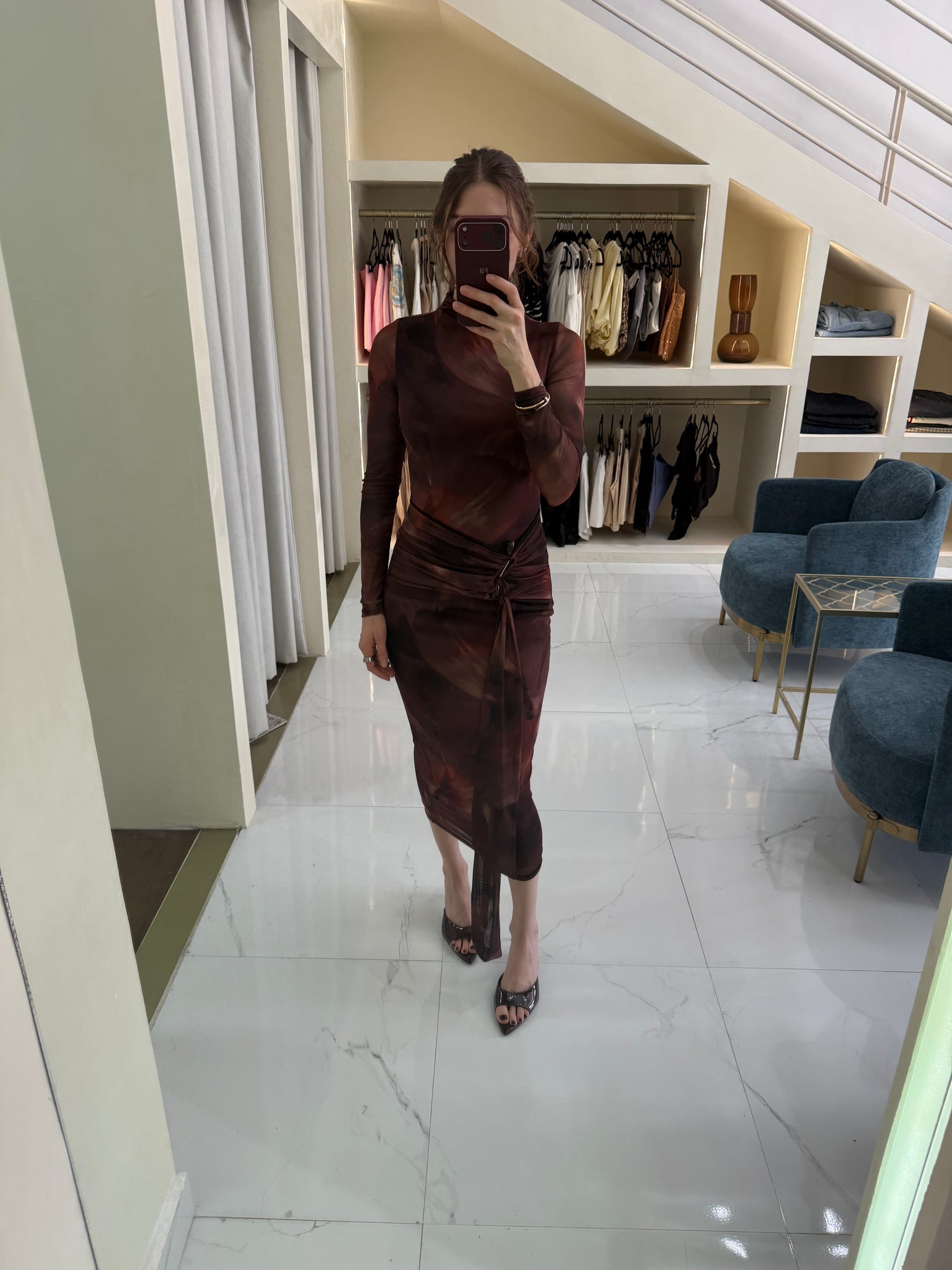 Vestido mesh midi