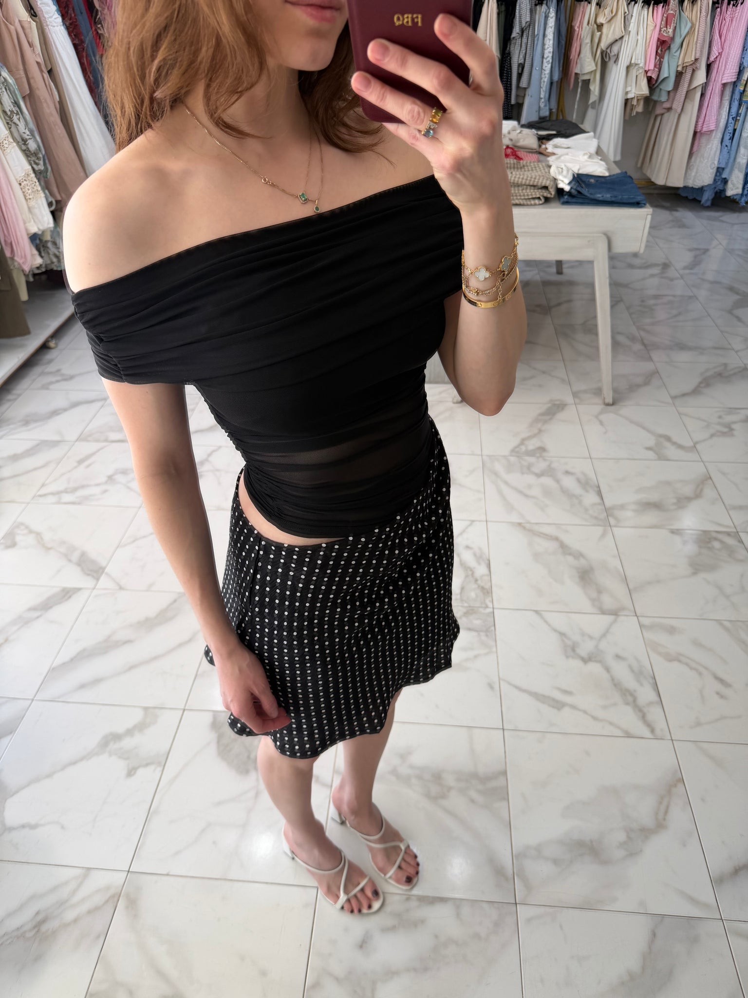 Vestido corto polka dots