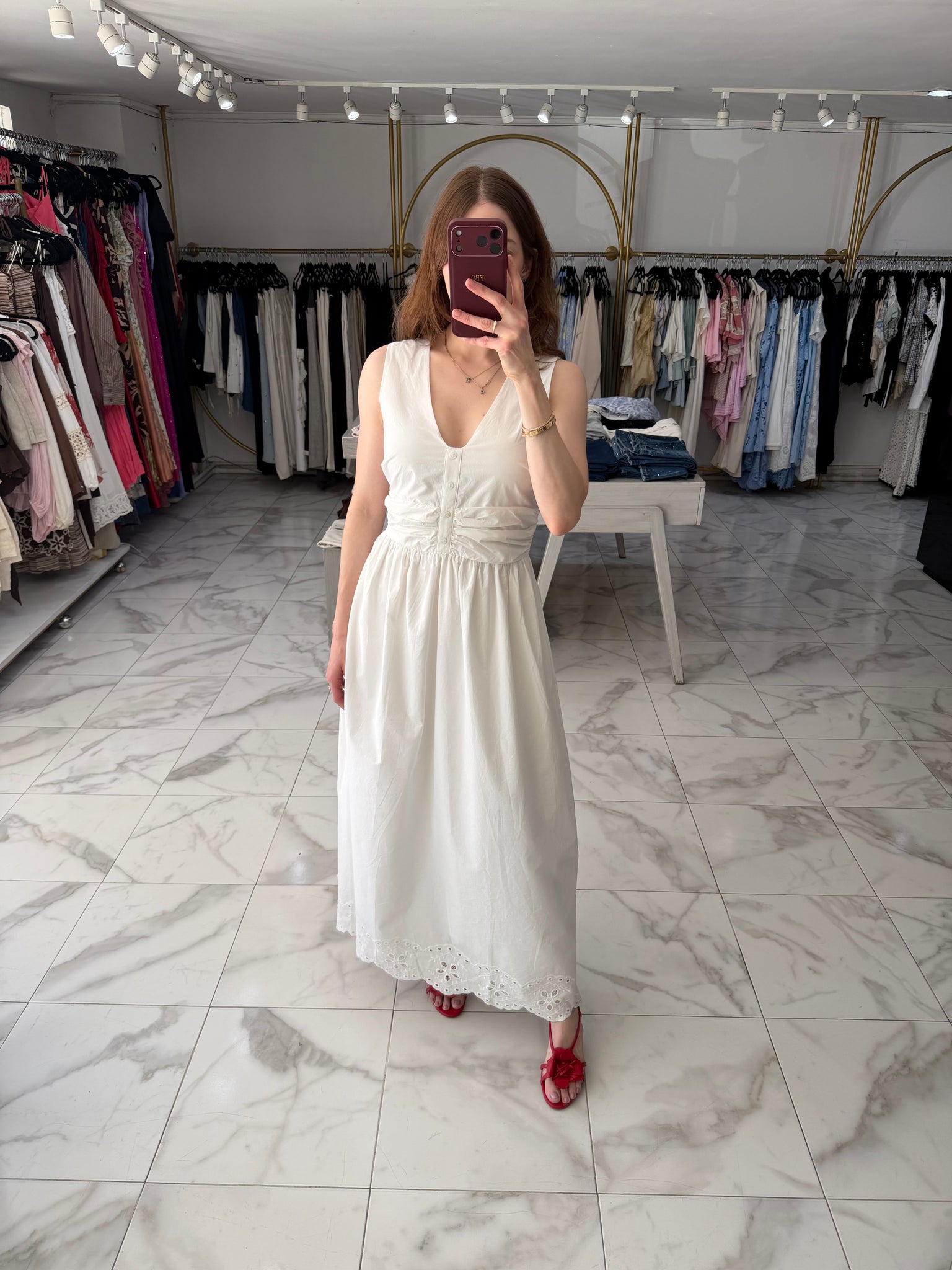 Vestido blanco botones