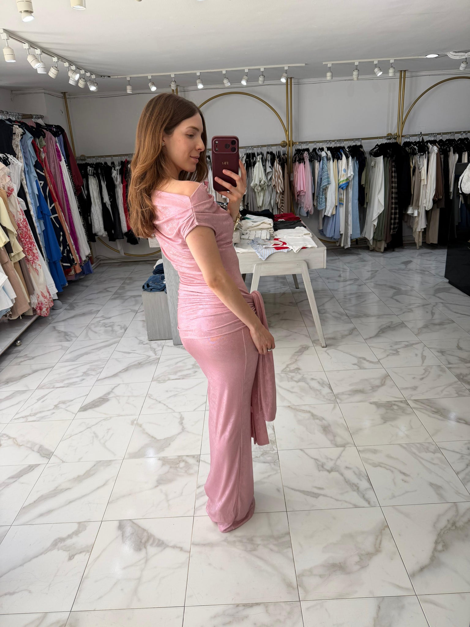 Vestido largo rosa