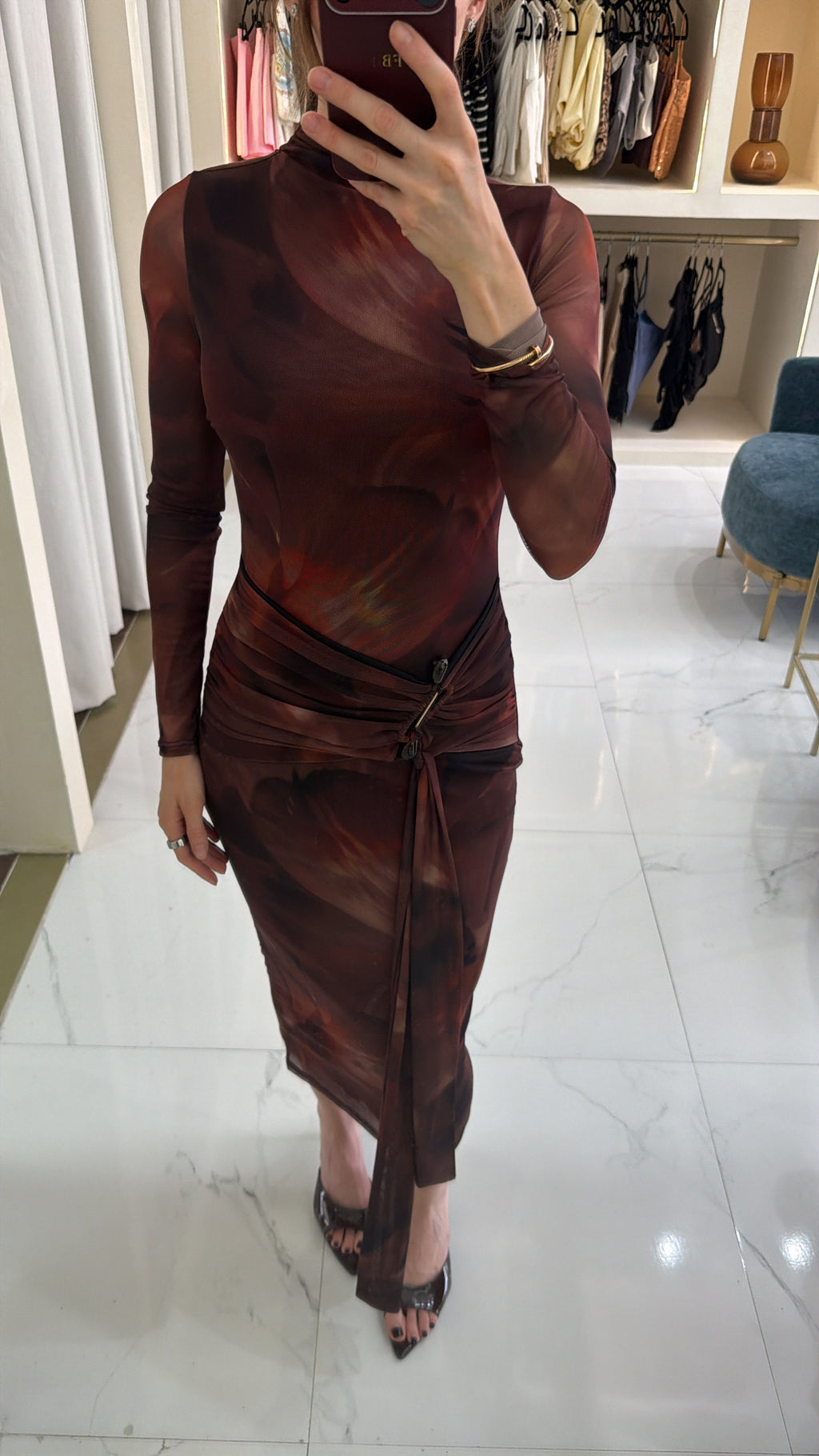 Vestido mesh midi