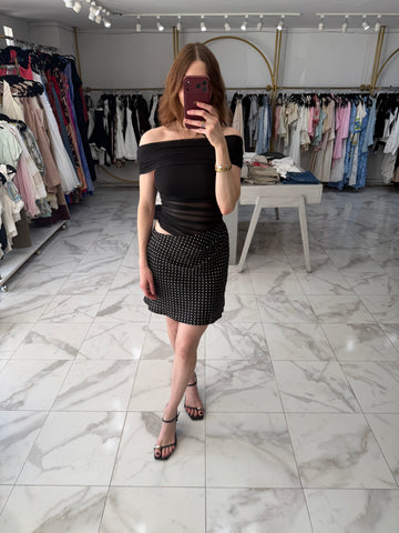 Vestido corto polka dots