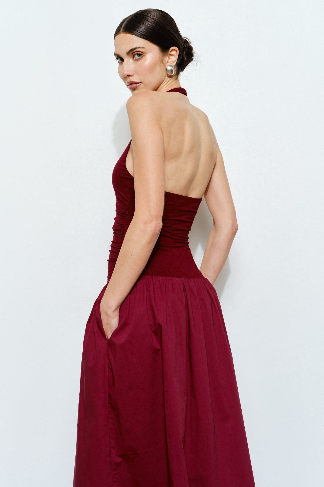 Vestido vino midi