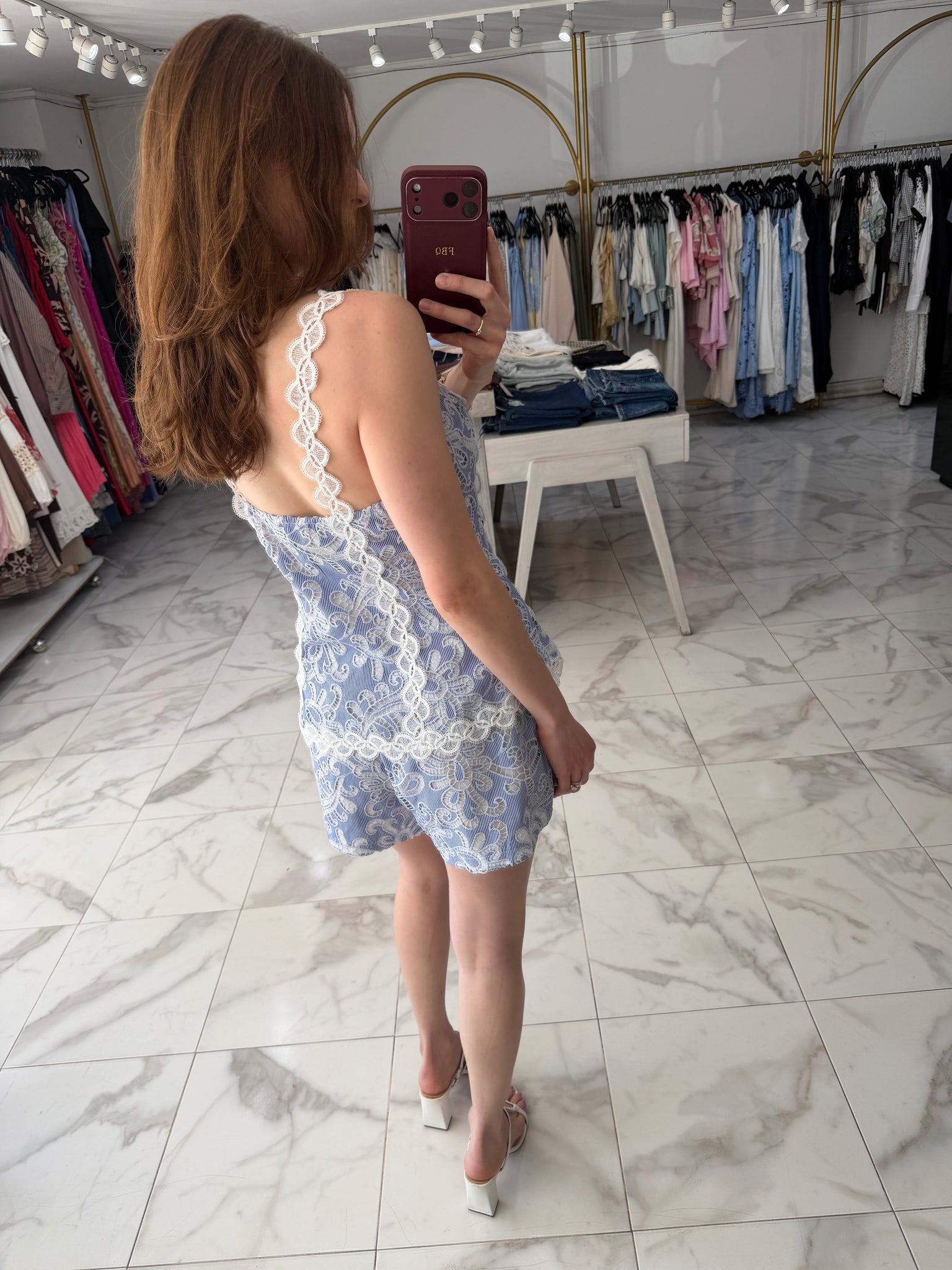 Conjunto azul encaje