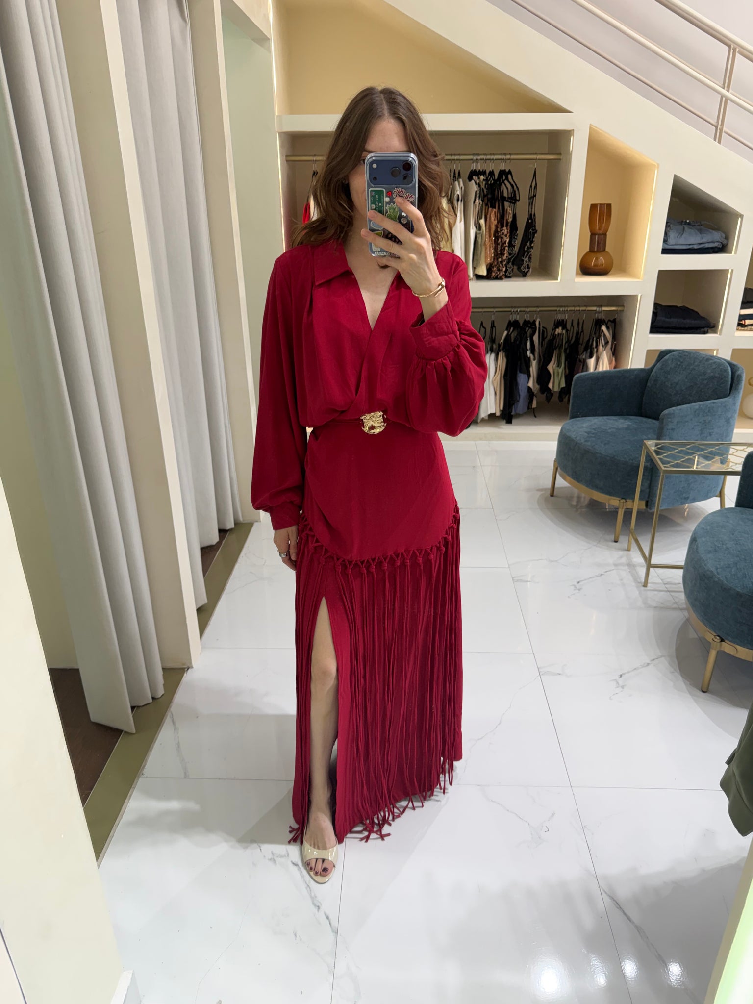 Vestido rojo tiras