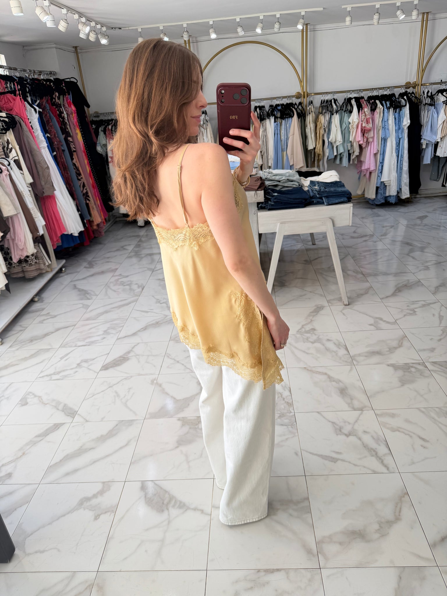 Blusa encaje amarilla