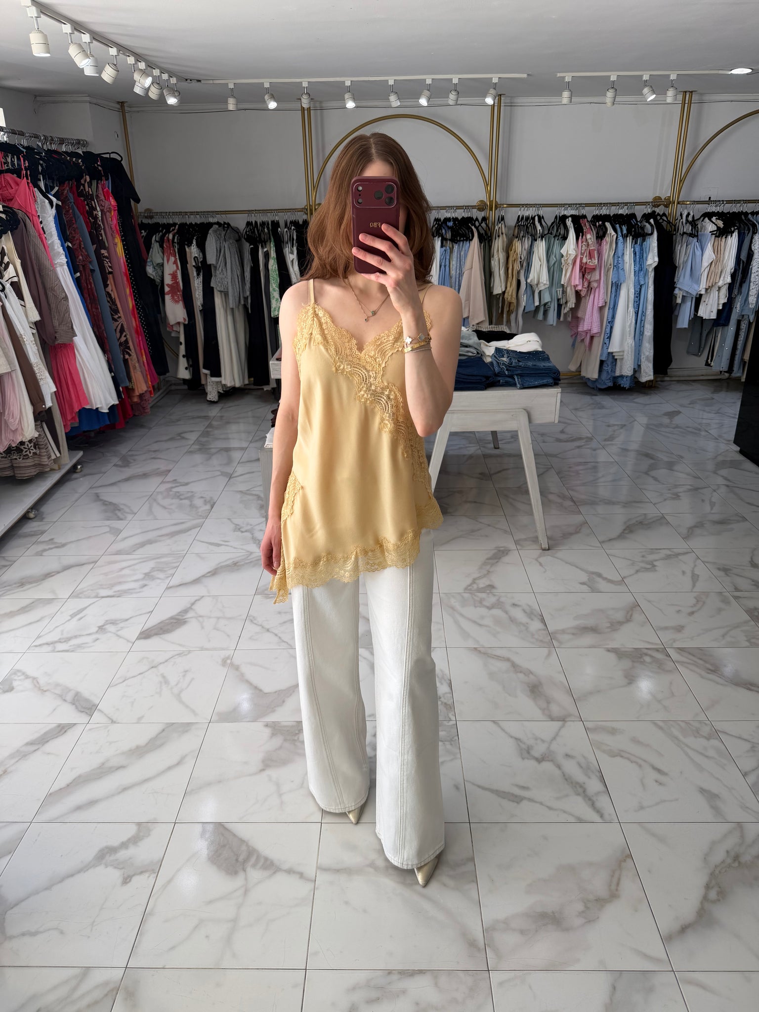 Blusa encaje amarilla