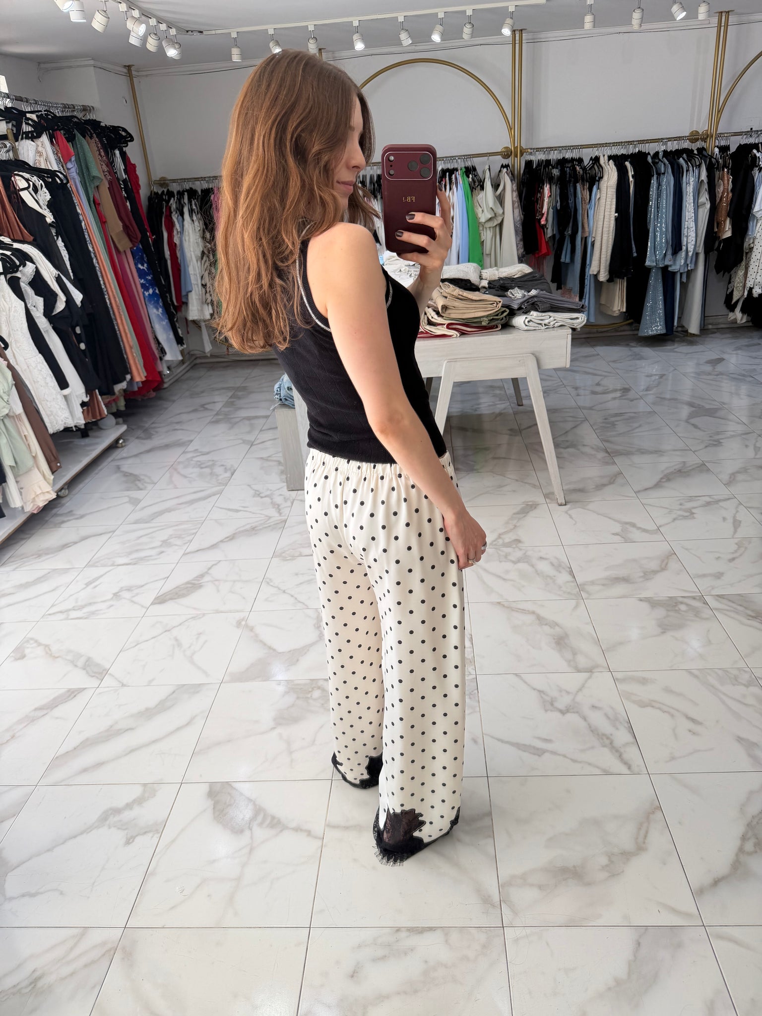 Pantalón polka dots satin