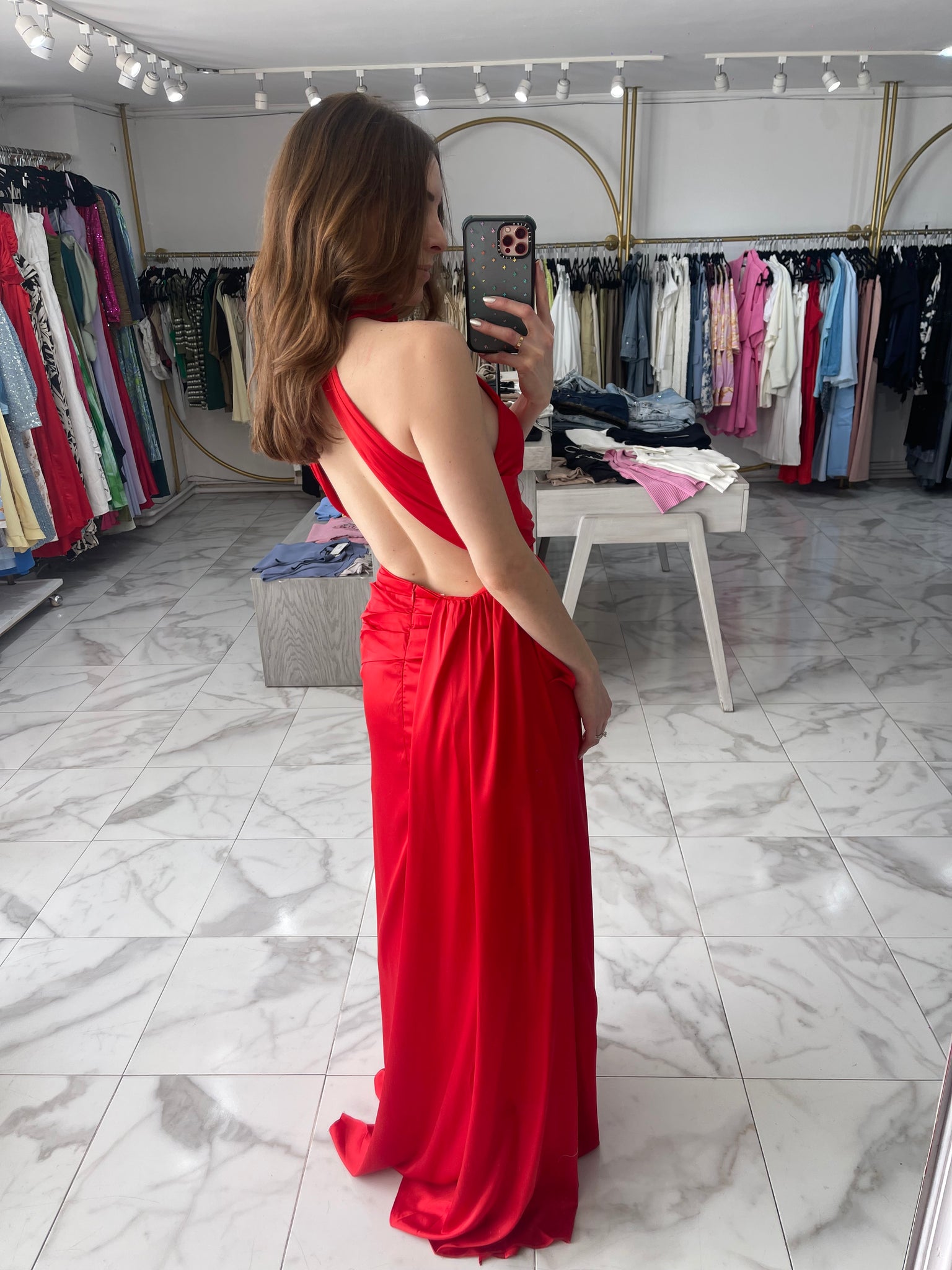 Vestido halter rojo