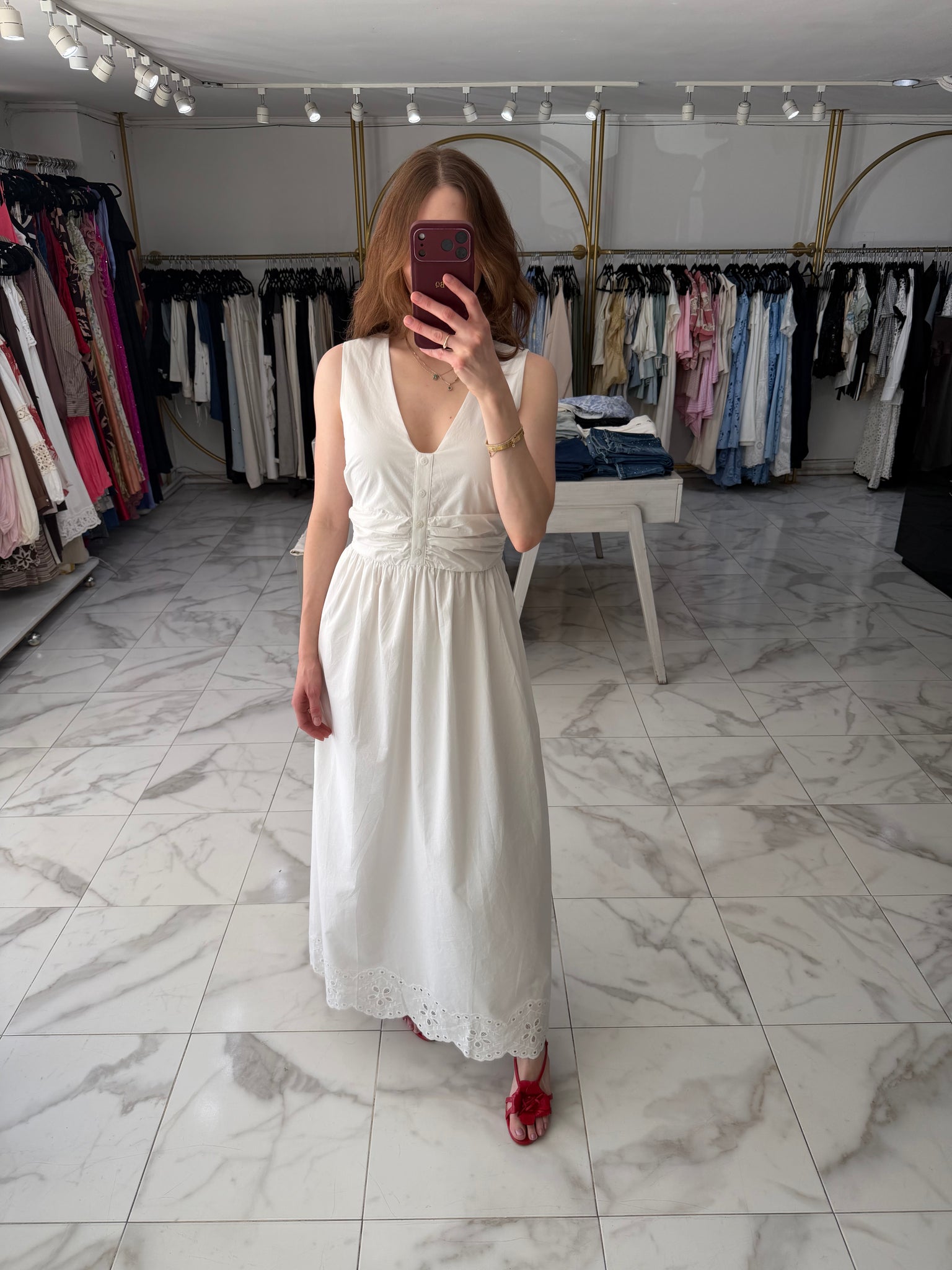 Vestido blanco botones